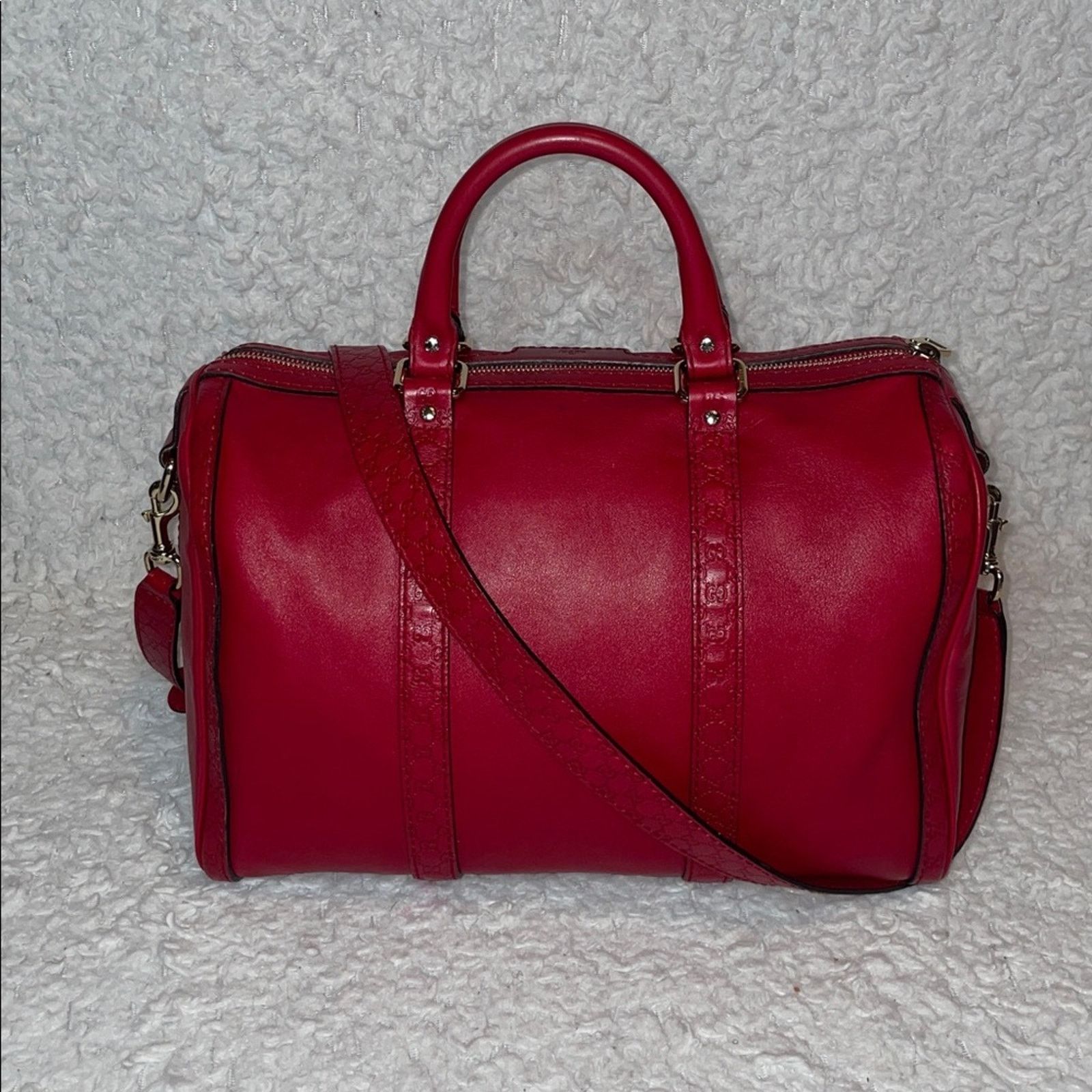 Gucci Gucci Micro Guccissima Red Leather Boston Bag 247205 Size ONE SIZE - 6 Thumbnail