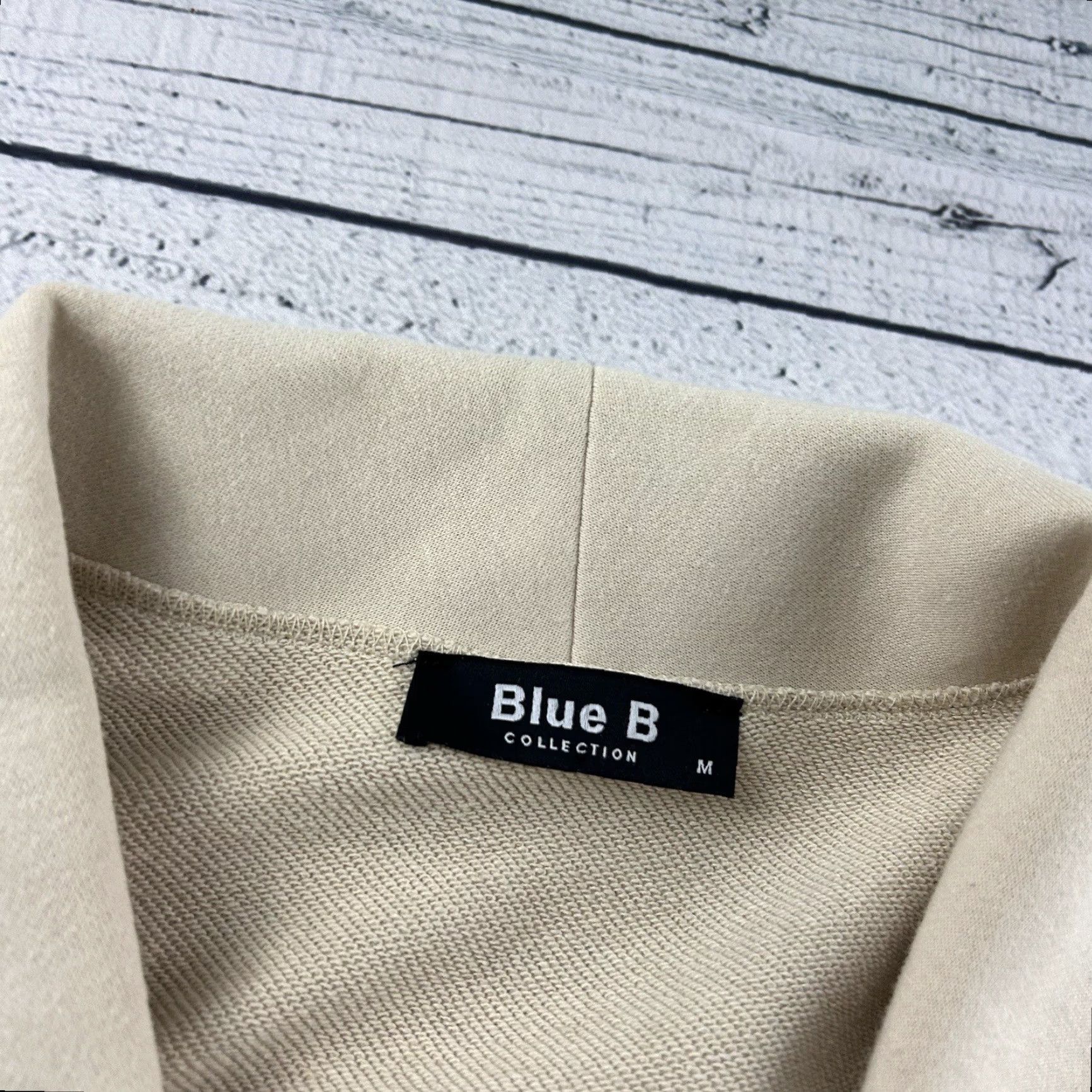 Vintage Blue B Oversized Button Front Sweater Women's M Beige Cardigan Size M / US 6-8 / IT 42-44 - 2 Thumbnail