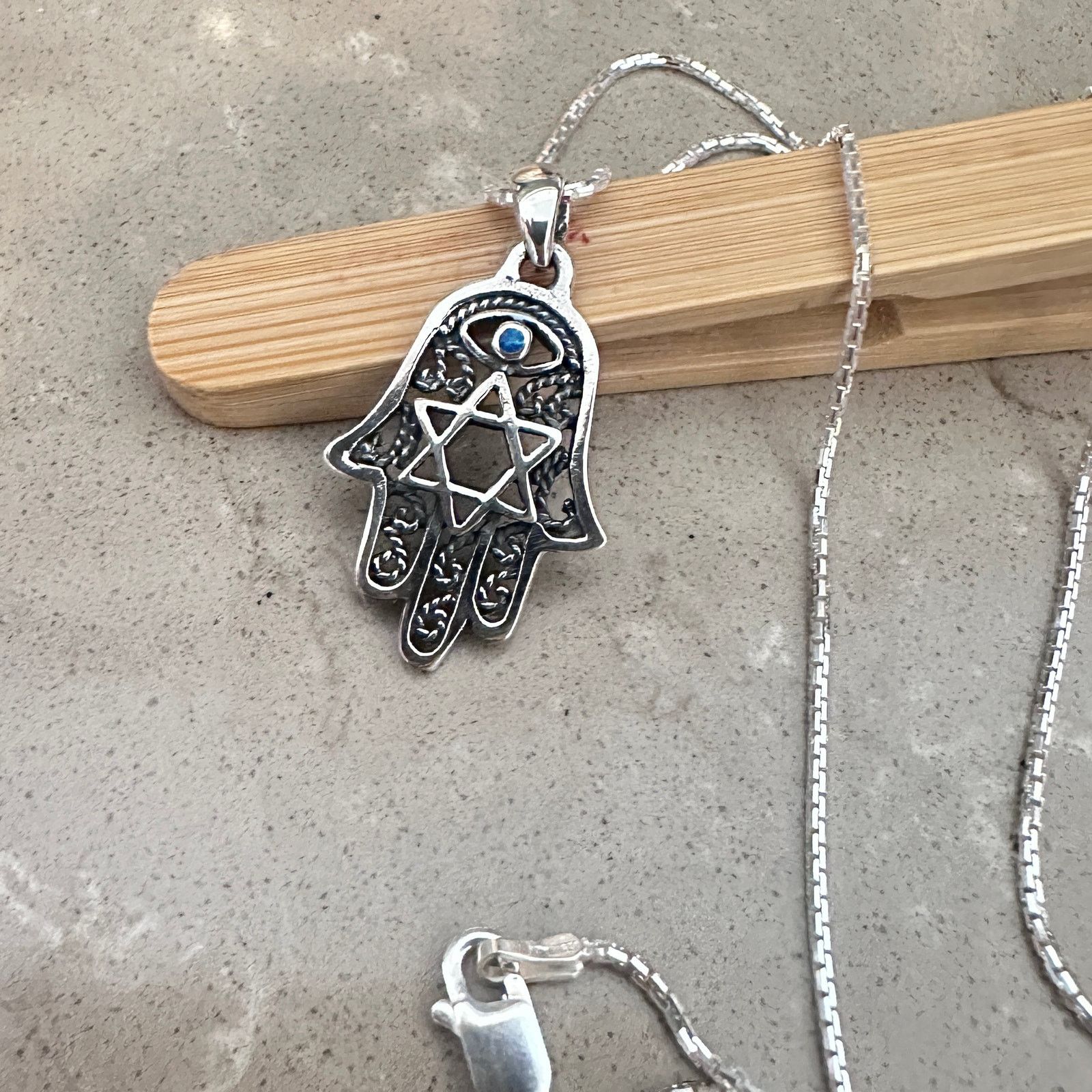 The Unbranded Brand Hamsa ,Star of David , Evil Eye & Turquoise Necklace Size ONE SIZE - 2 Thumbnail