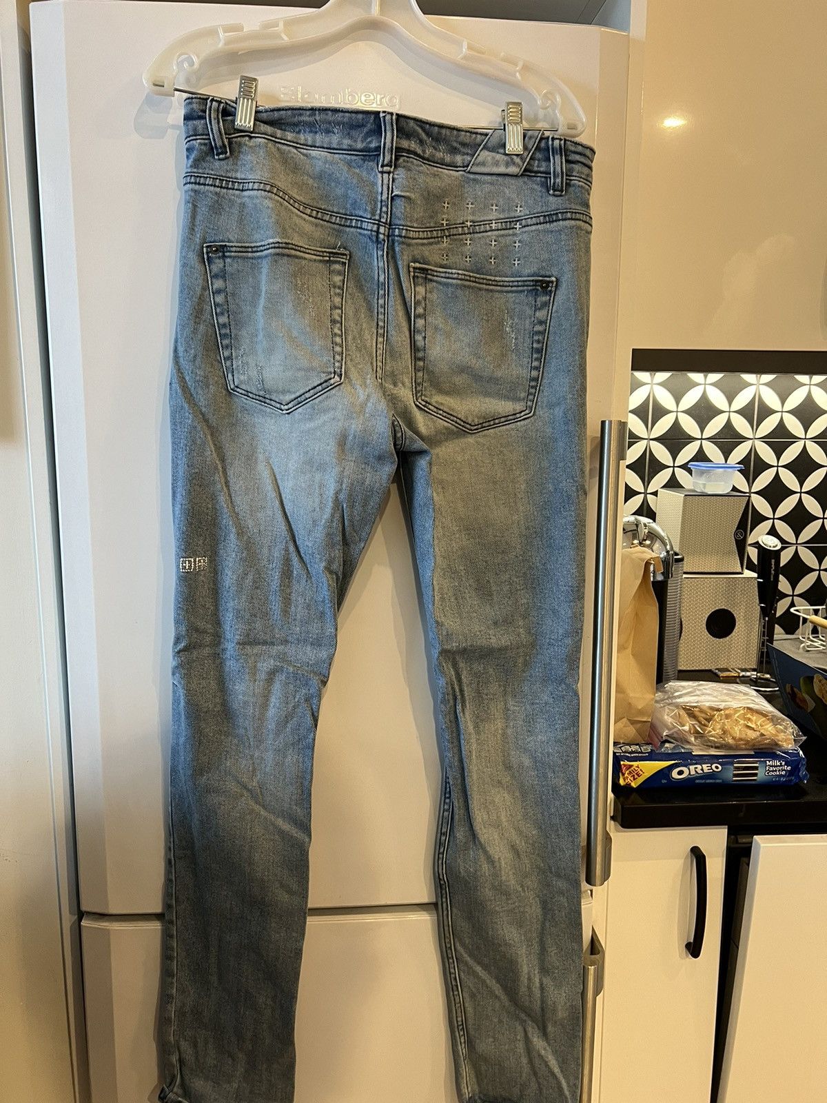 image of Ksubi Blue Jeans Skinny Distressed, Men's (Size 30)