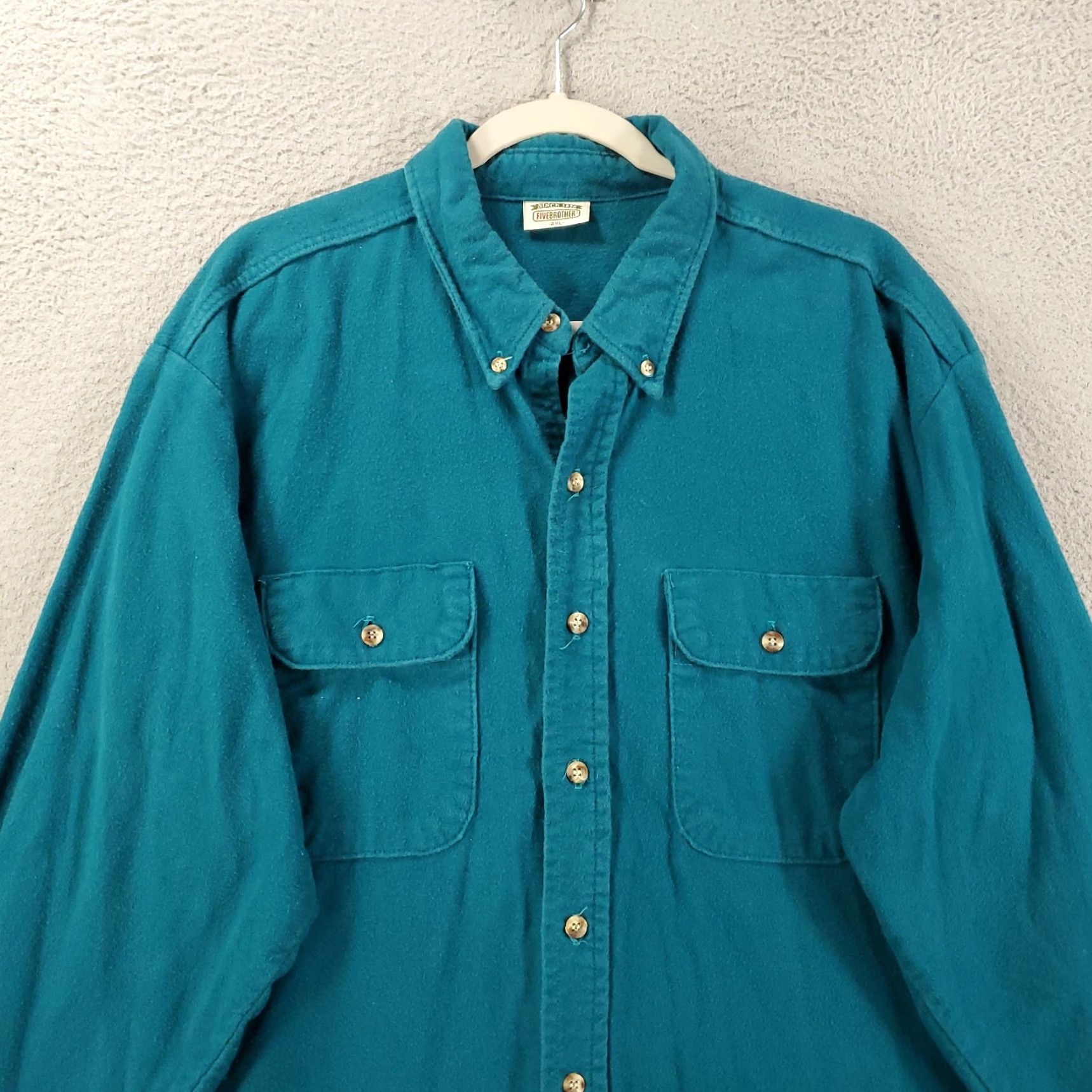 Altea Five Brothers Shirt Mens 2XL Teal Blue Button Up Chamois Flannel Cotton Long Sleeve Vintage: No? Size US XXL / EU 58 / 5 - 3 Thumbnail