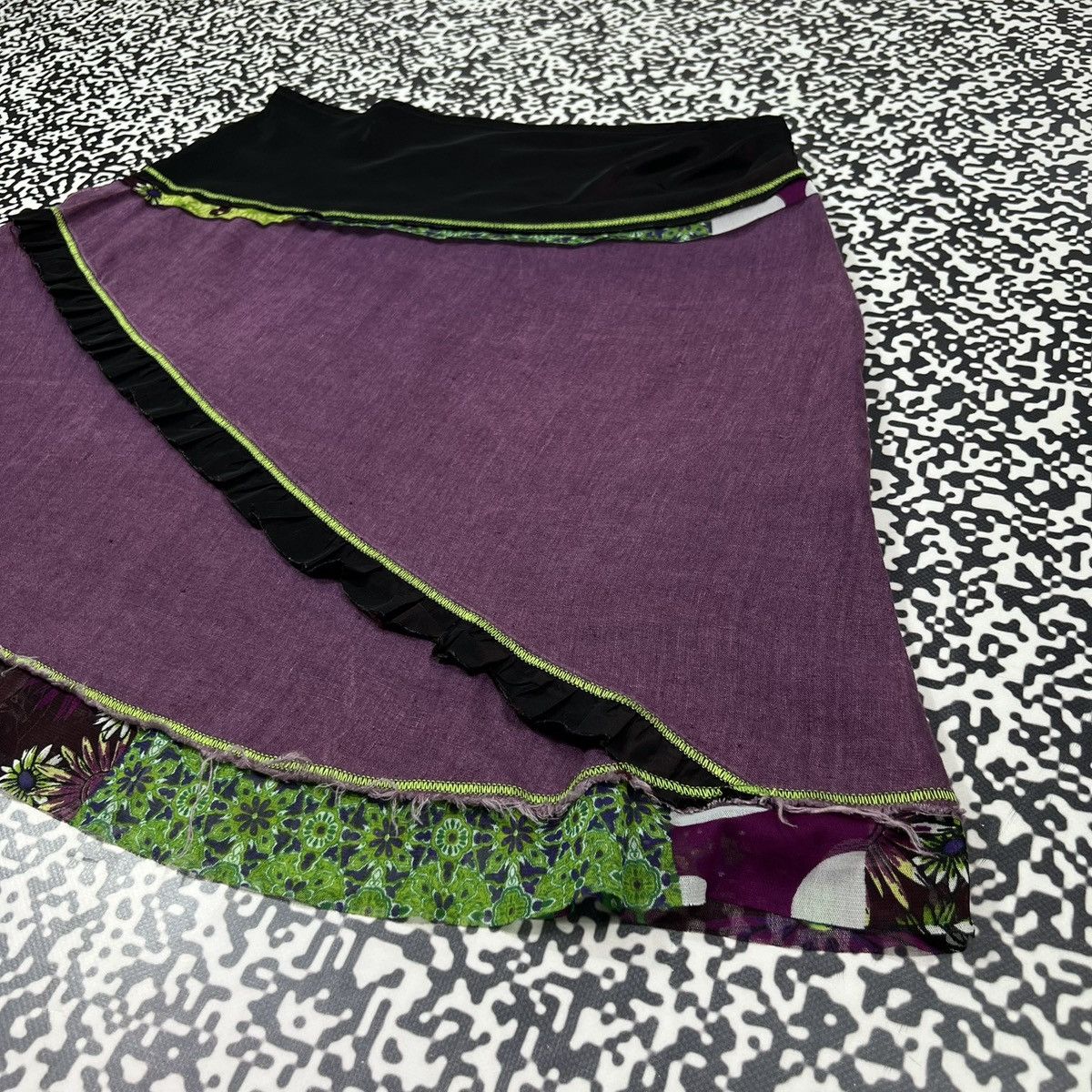 Vintage Vintage 90s Roberto Naldi Linen Retro Style Italy Midi Skirt Size 29" - 10 Thumbnail