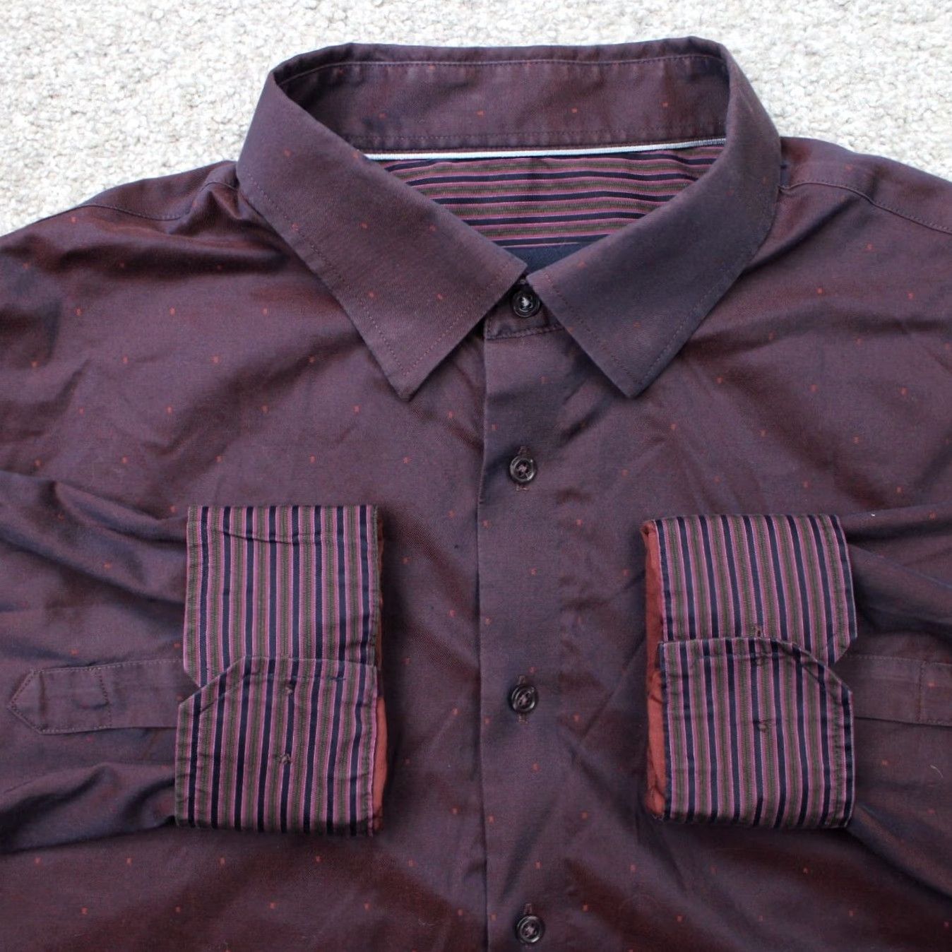 Egara Egara Shirt Mens 2XL XXL Red Geometric Slim Fit Stretch Non-Iron Long Sleeve Shirt Size US XXL / EU 58 / 5 - 2 Thumbnail