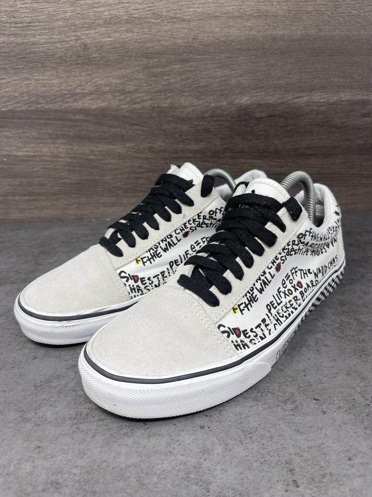 Vans Vans Old Skool Shoes Mens Size 7.5 DIY White Black Writing Size US 7.5 / EU 40-41 - 2 Thumbnail