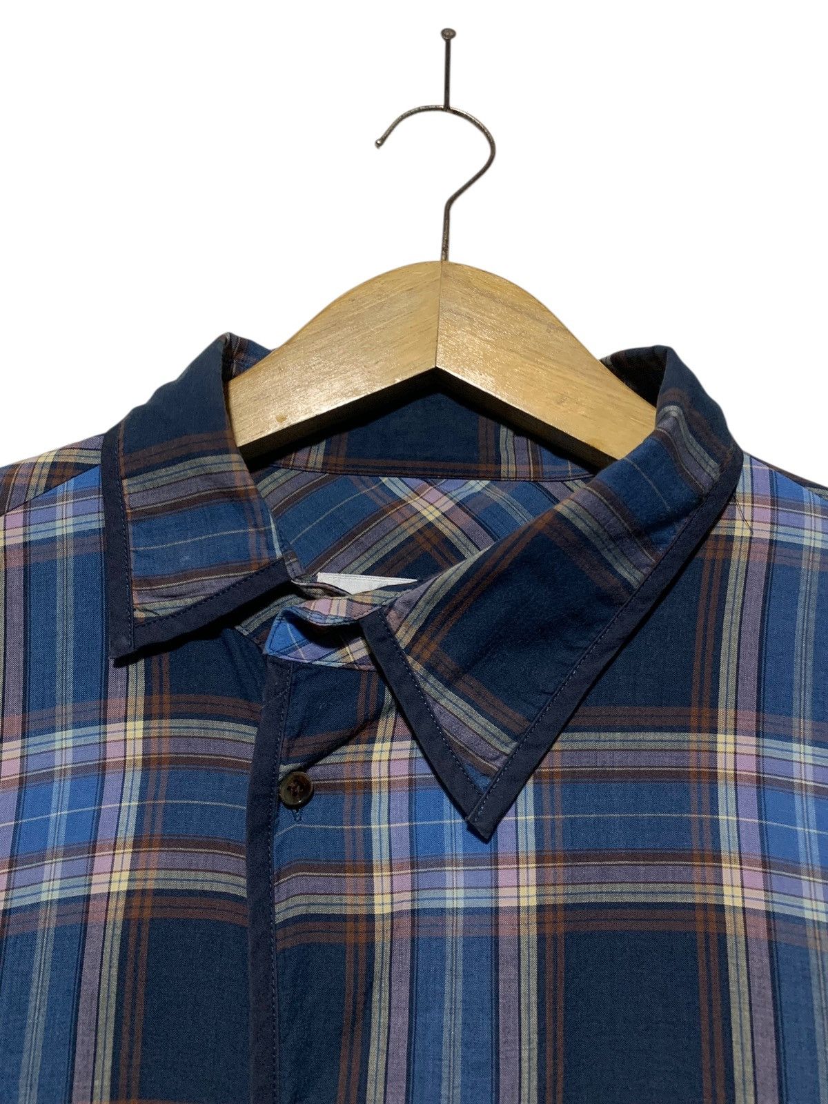 Solid Homme Solid Homme x Wooyoungmi asymmetrical blue check shirt Size US M / EU 48-50 / 2 - 5 Thumbnail