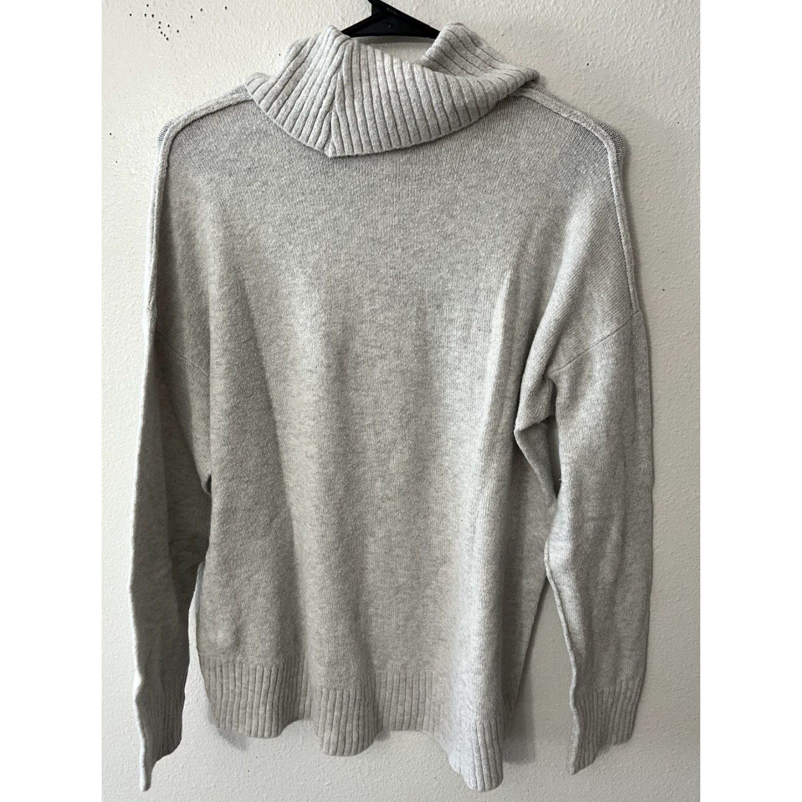 Lucky Brand VINTAGE Lucky Brand Women Sweater Turtleneck Long Sleeve Cotton Blend Medium Gray Pullover Fall Winter Womens Size M / US 6-8 / IT 42-44 - 3 Thumbnail