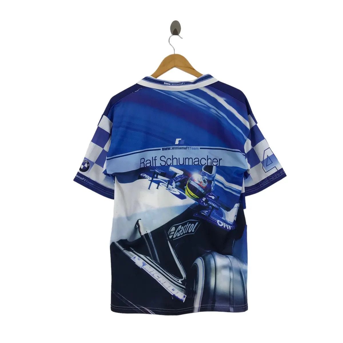 Vintage Vtg 99 RALF SCHUMACHER WILLIAMS Formula 1 Jersey Tee Shirt Size US L / EU 52-54 / 3 - 4 Thumbnail