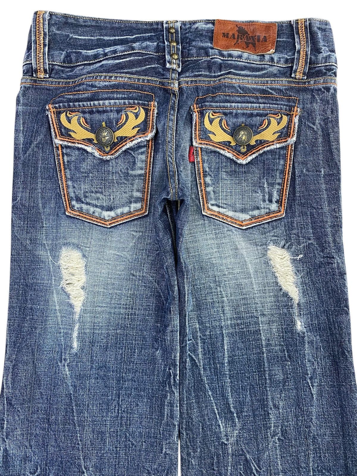 Japanese Brand Japanese Brand Faded Wash Style Distressed Flare Jeans Size US 32 / EU 48 - 4 Thumbnail
