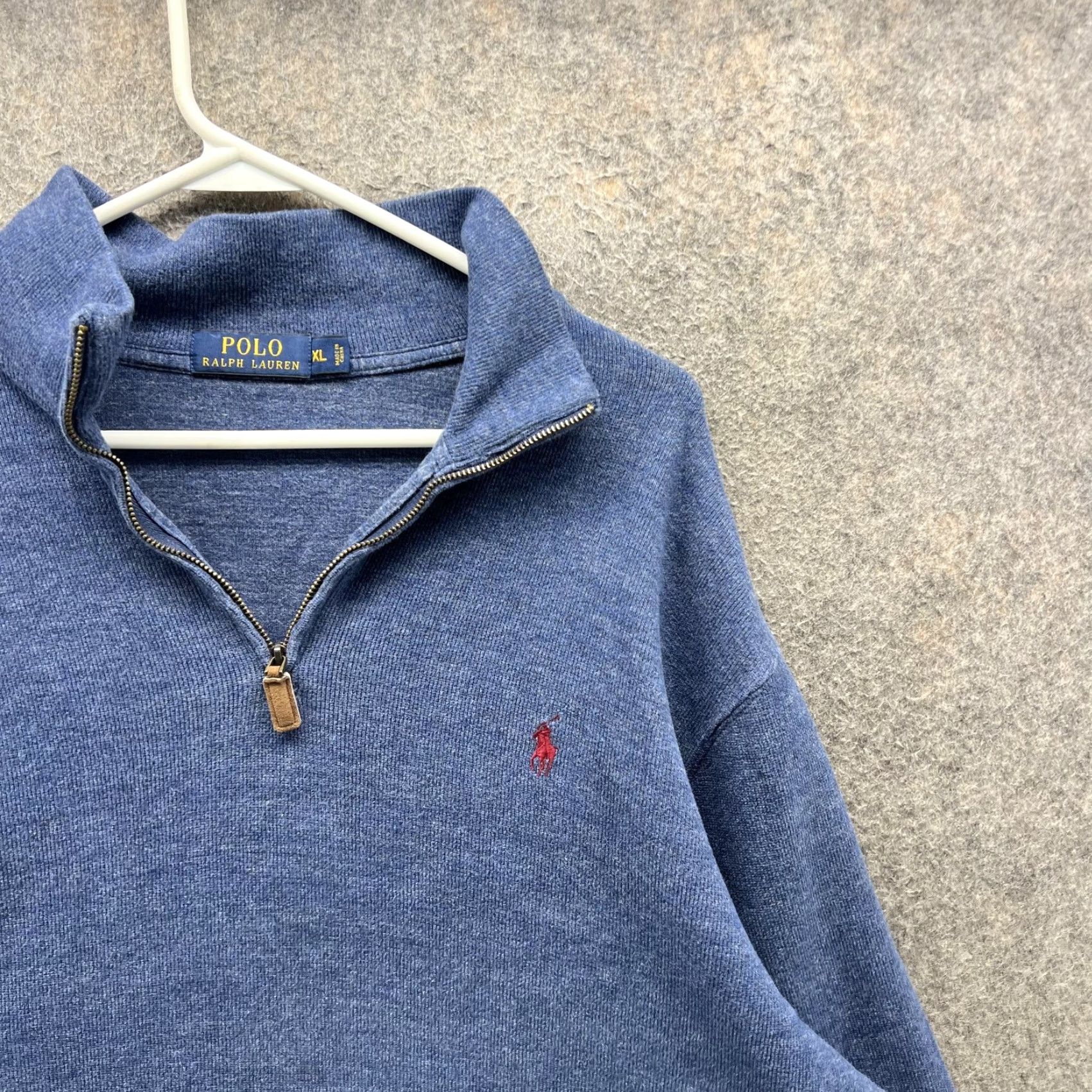 Polo Ralph Lauren Polo Ralph Lauren Sweater Mens XL Blue 1/4 Zip Mock Neck Pullover Pony Size US XL / EU 56 / 4 - 7 Thumbnail