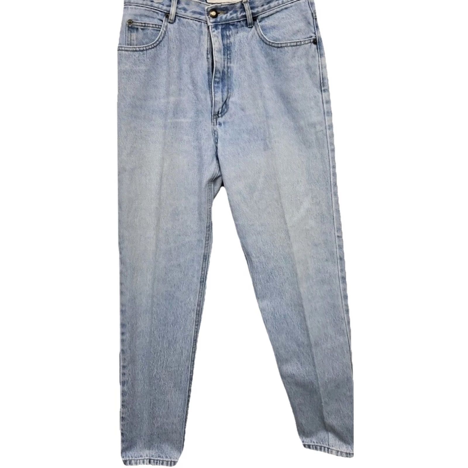 Bugle Boy VINTAGE Bugle Boy High Rise Tapered Jeans Women 10 Blue Denim 80s 90s Slim Cotton Zip Button Size 32" / US 10 / IT 46 - 2 Thumbnail