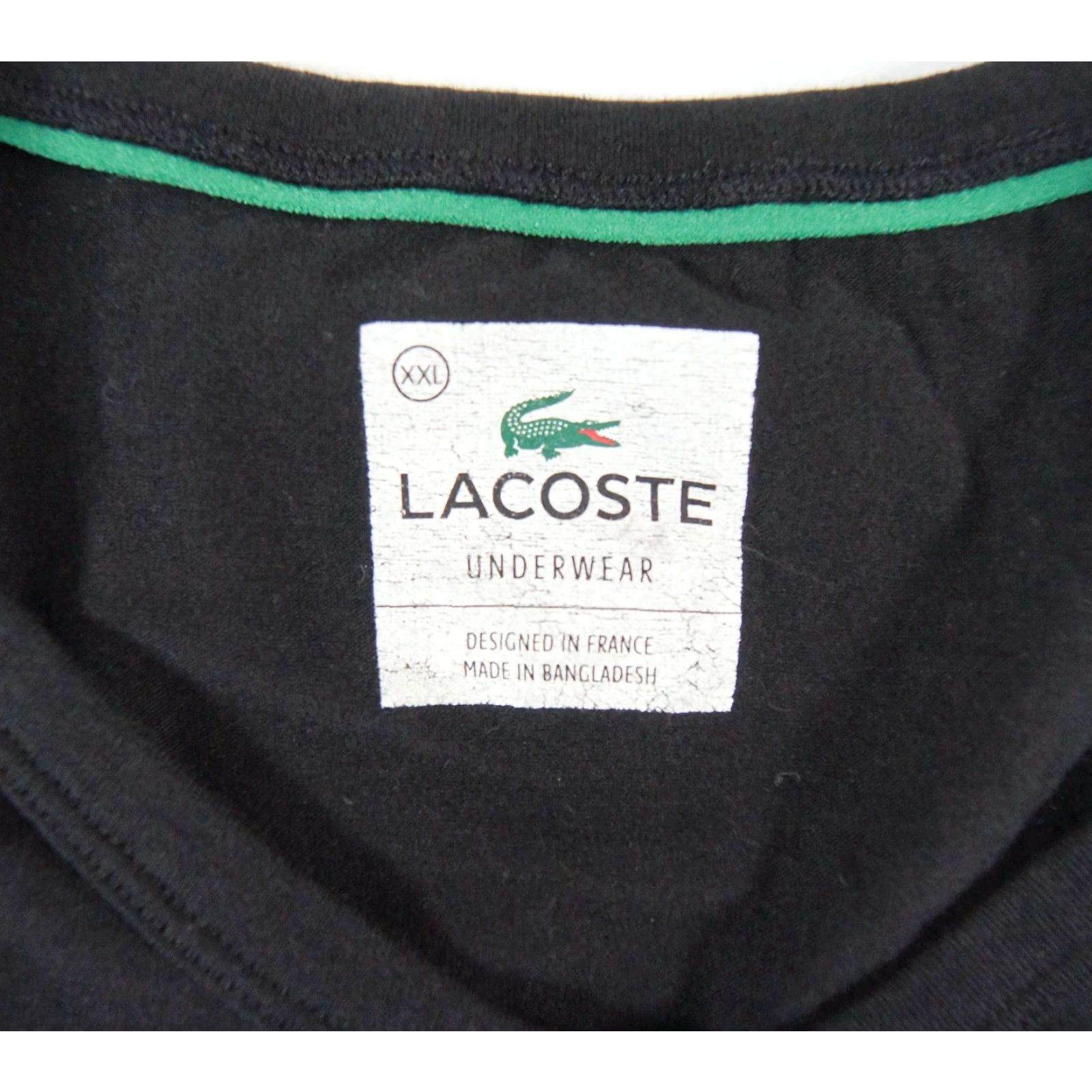 Lacoste VINTAGE Lacoste Men's T-Shirt Short Sleeve V-Neck 2XL Black Logo Cotton Spandex All Seasons Size US XXL / EU 58 / 5 - 5 Thumbnail