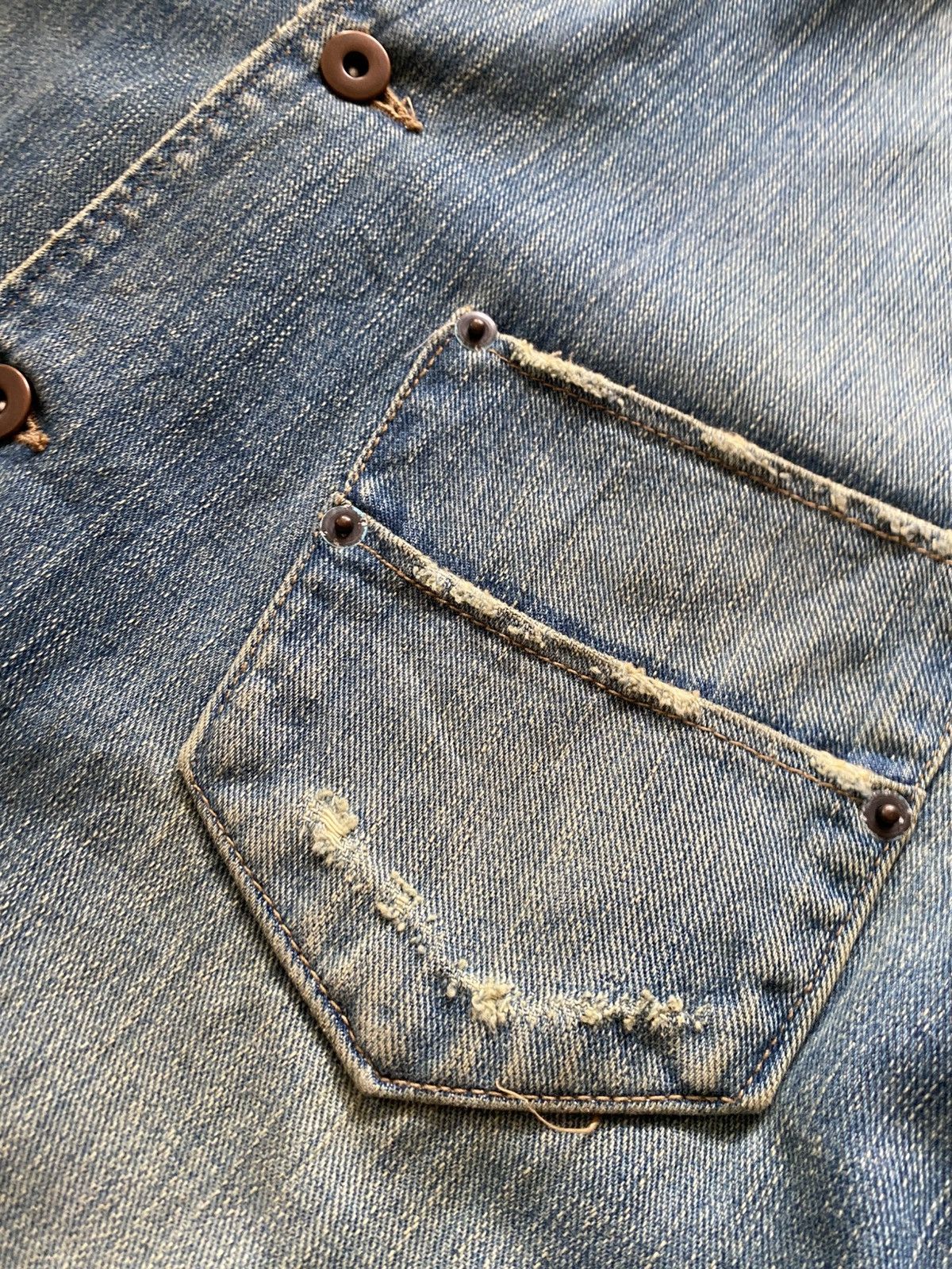 Japanese Brand Japan Distressed Sun Faded Denim Jacket Kapital Style Size US M / EU 48-50 / 2 - 3 Thumbnail