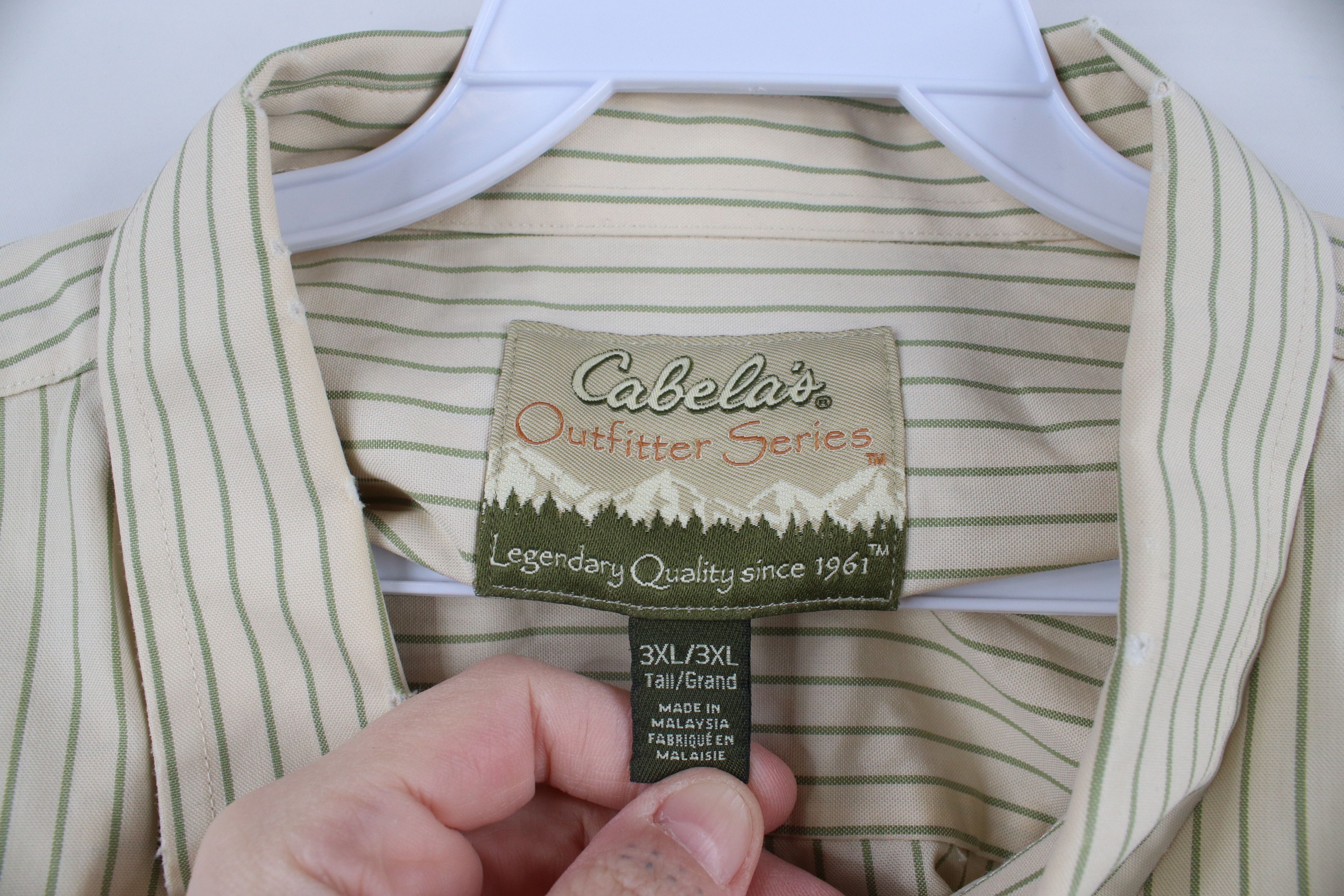 Cabelas × Vintage Vintage Cabelas Pinstriped Collared Button Down Shirt Cotton Size US XXL / EU 58 / 5 - 9 Thumbnail