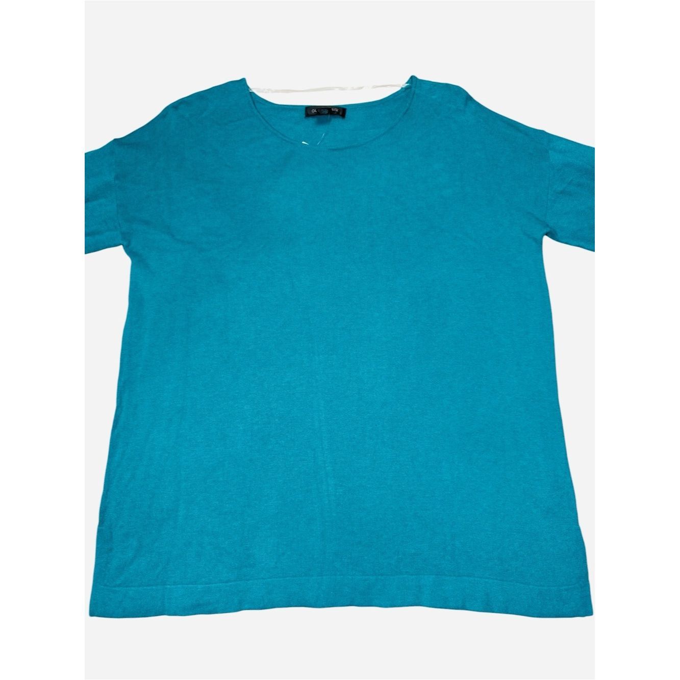 Other NWT New August Silk Teal Crew Scoop Neck Pullover In Cozy T Size XL / US 12-14 / IT 48-50 - 3 Thumbnail