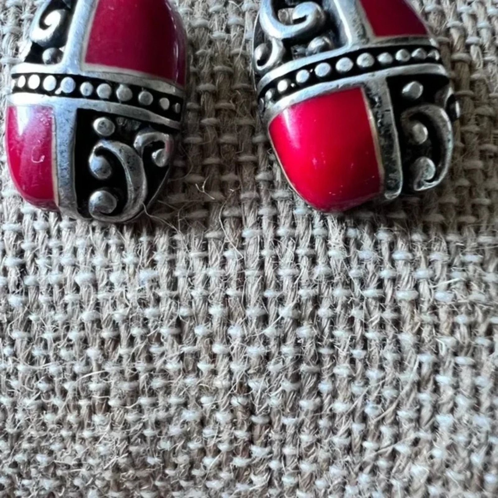 Other .925 CSX Sterling and Coral Fish Hook Earrings Dangle Drop Size ONE SIZE - 9 Thumbnail