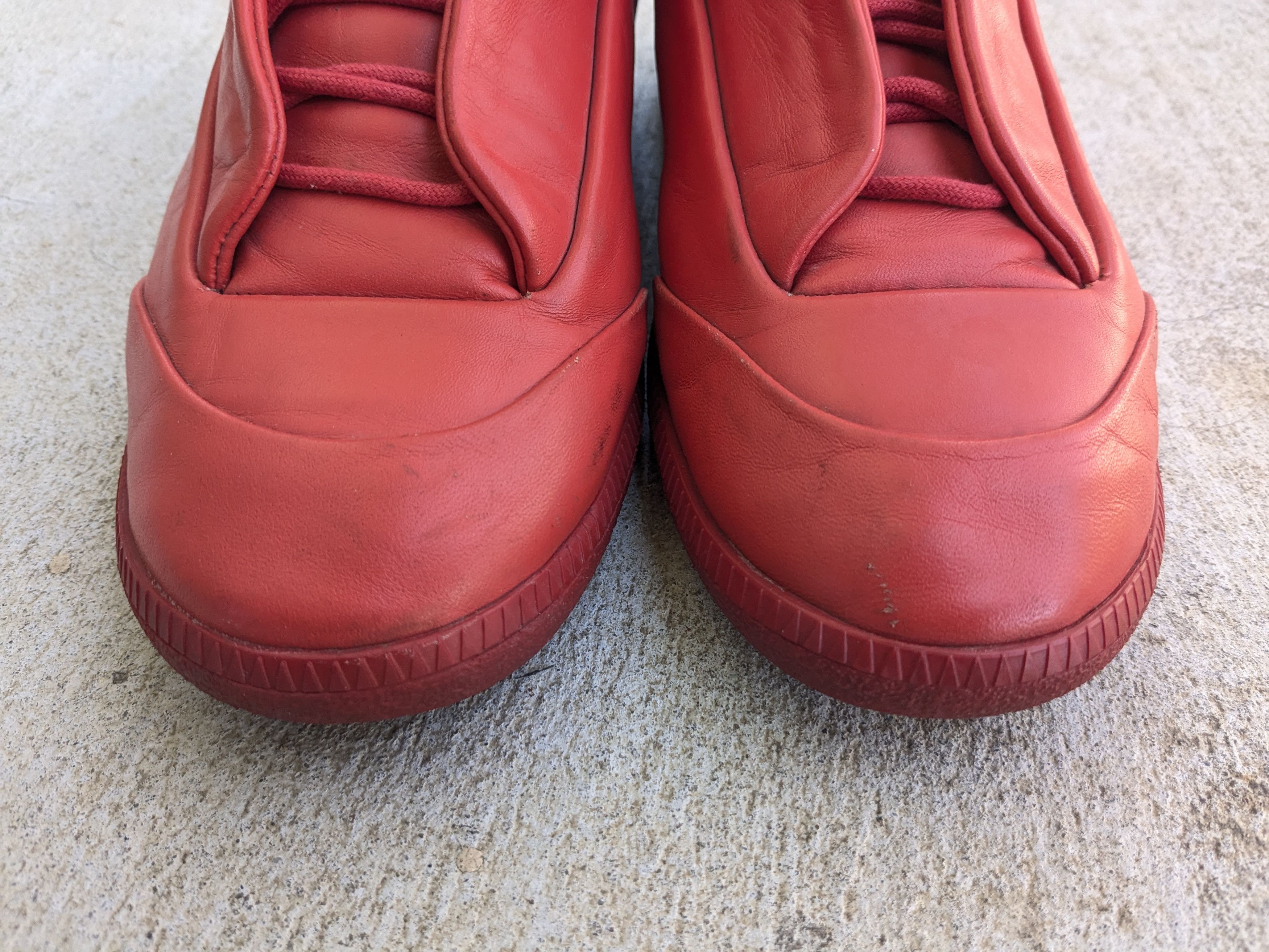 Maison Margiela Maison Margiela Future Red Black 9 42 Leather High Tops Size US 9 / EU 42 - 2 Thumbnail