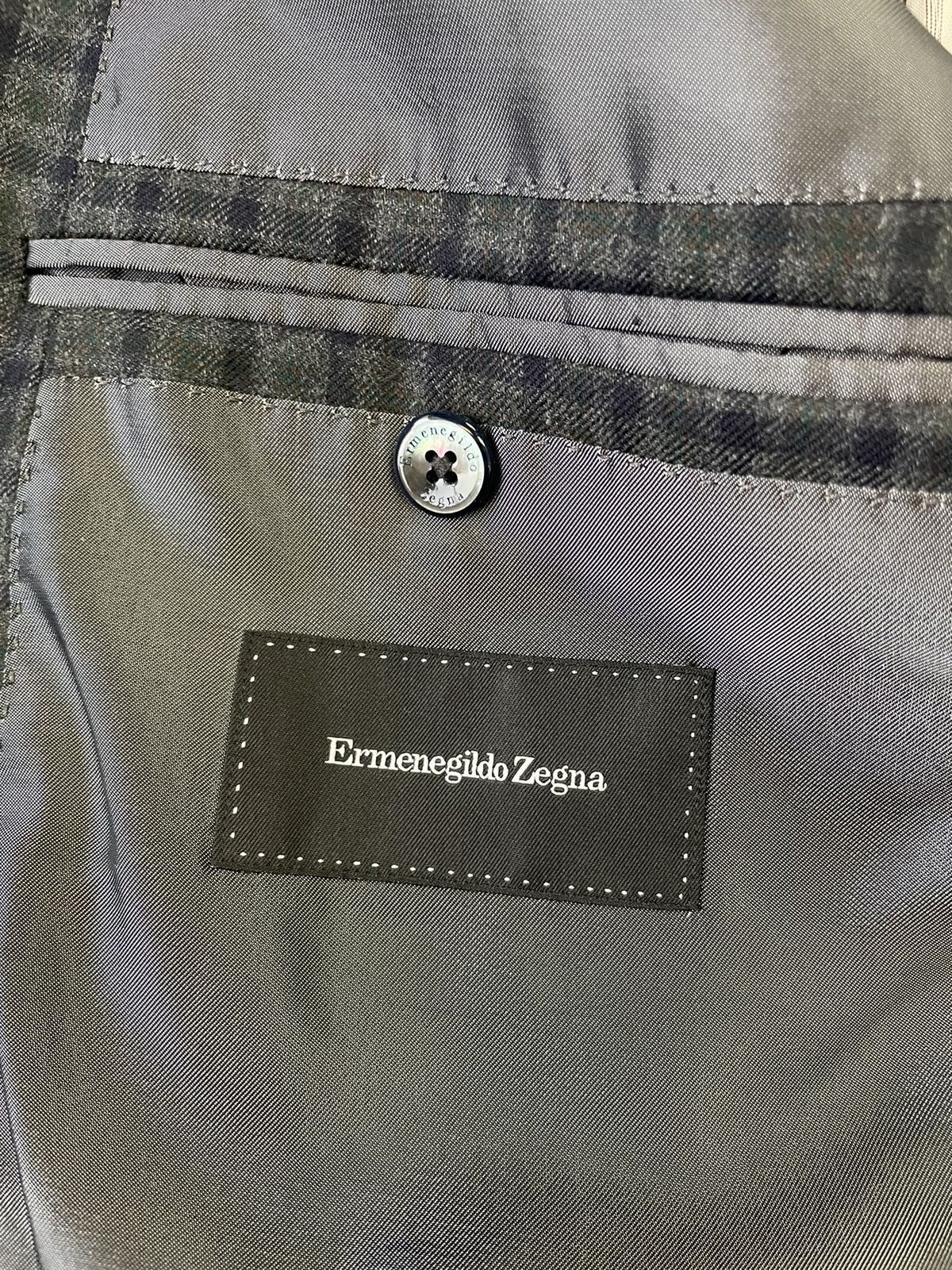 Ermenegildo Zegna Small Check Print Two-Button Jacket Size 44L - 10 Thumbnail