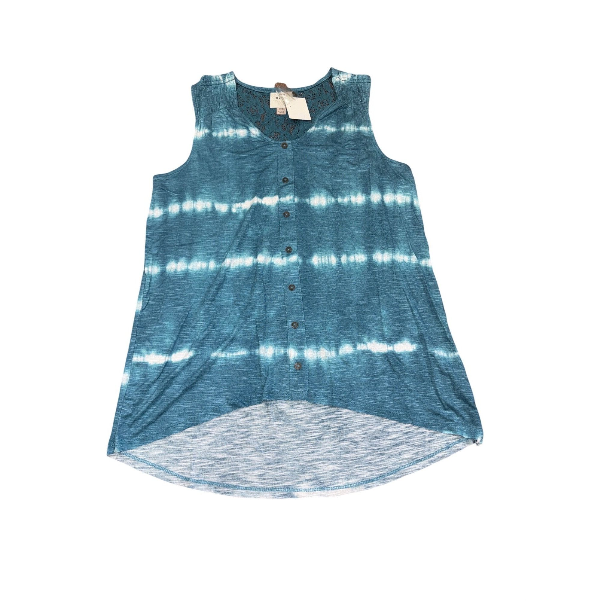Other Blue Tie-Dye Sleeveless Button-Down Top With Lace Back Detai Size XS / US 0-2 / IT 36-38 - 5 Thumbnail