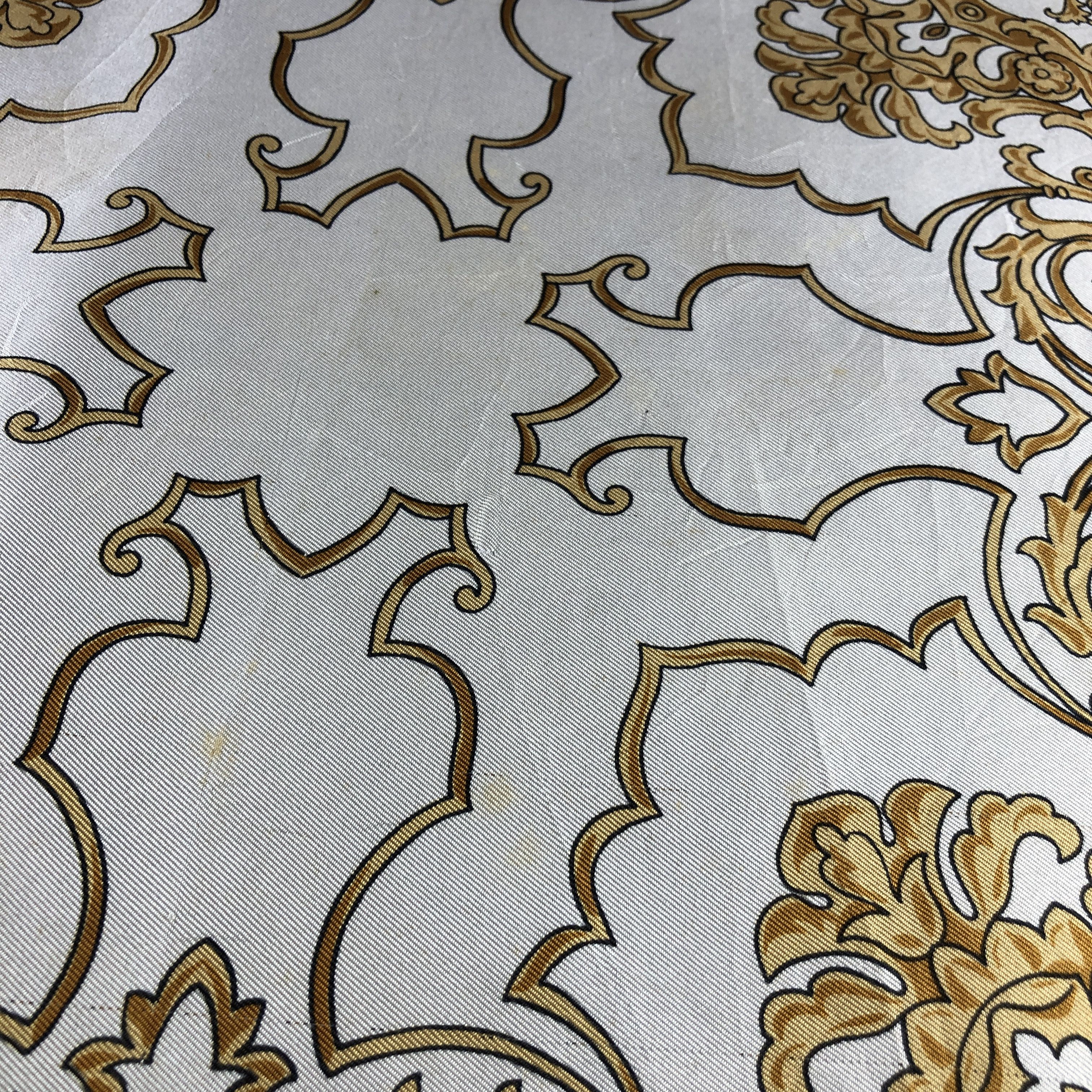 Vintage Vintage Luxury Floral Baroque Silk Scarf M1331 Size ONE SIZE - 6 Thumbnail