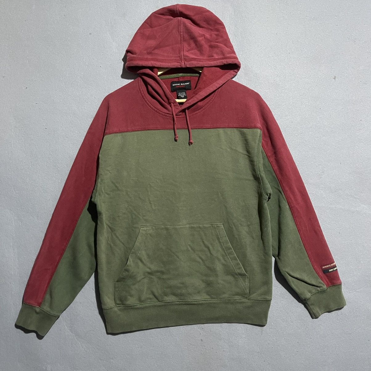 Eddie Bauer Vintage 90s Eddie Bauer Sport Hoodie – Green & Burgundy Size US XS / EU 42 / 0 - 1 Thumbnail