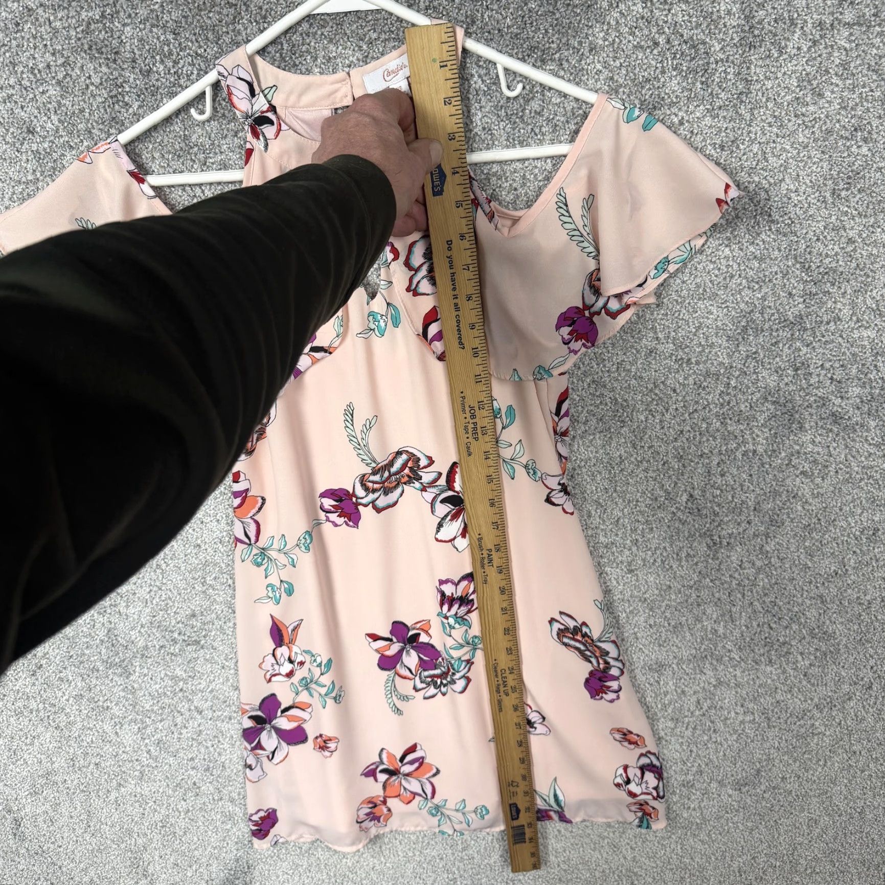 Vintage Candies Sundress XS Peach Floral Halter Cold Shoulder Chiffon Boho Summer Dress Womens XS Pink Floral Sundress Juniors Size XS / US 0-2 / IT 36-38 - 2 Thumbnail