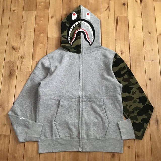 Bape BAPE Grey x 1st camo shark full zip hoodie a bathing ape Size US L / EU 52-54 / 3 - 1 Thumbnail