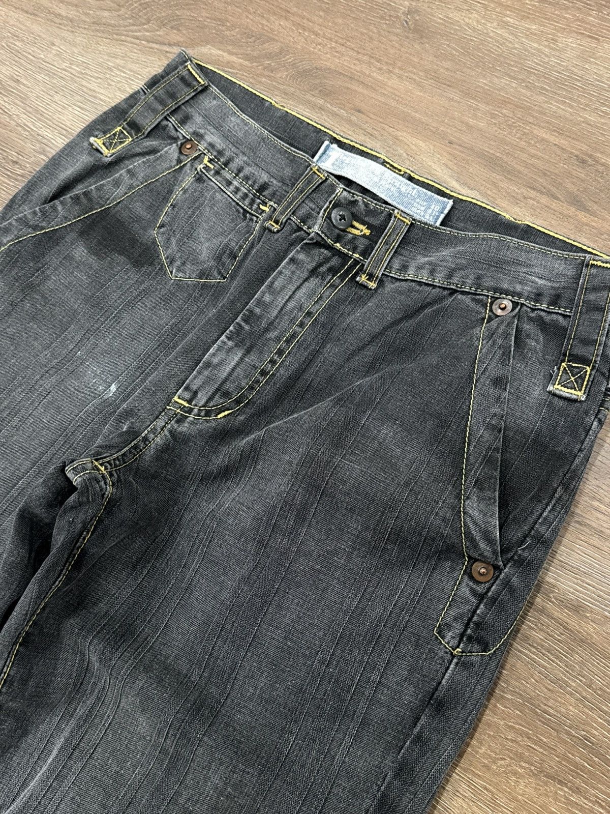 Vintage Y2K Black Utility Denim Jeans Contrast Stitch Carpenter pant Size US 31 - 6 Thumbnail