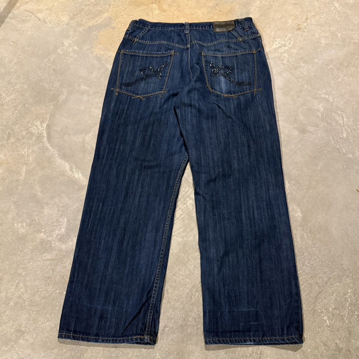 Rocawear Vtg 2000s Rocawear Crystal Embellished Faded Baggy Jeans Y2K Size US 38 / EU 54 - 2 Thumbnail