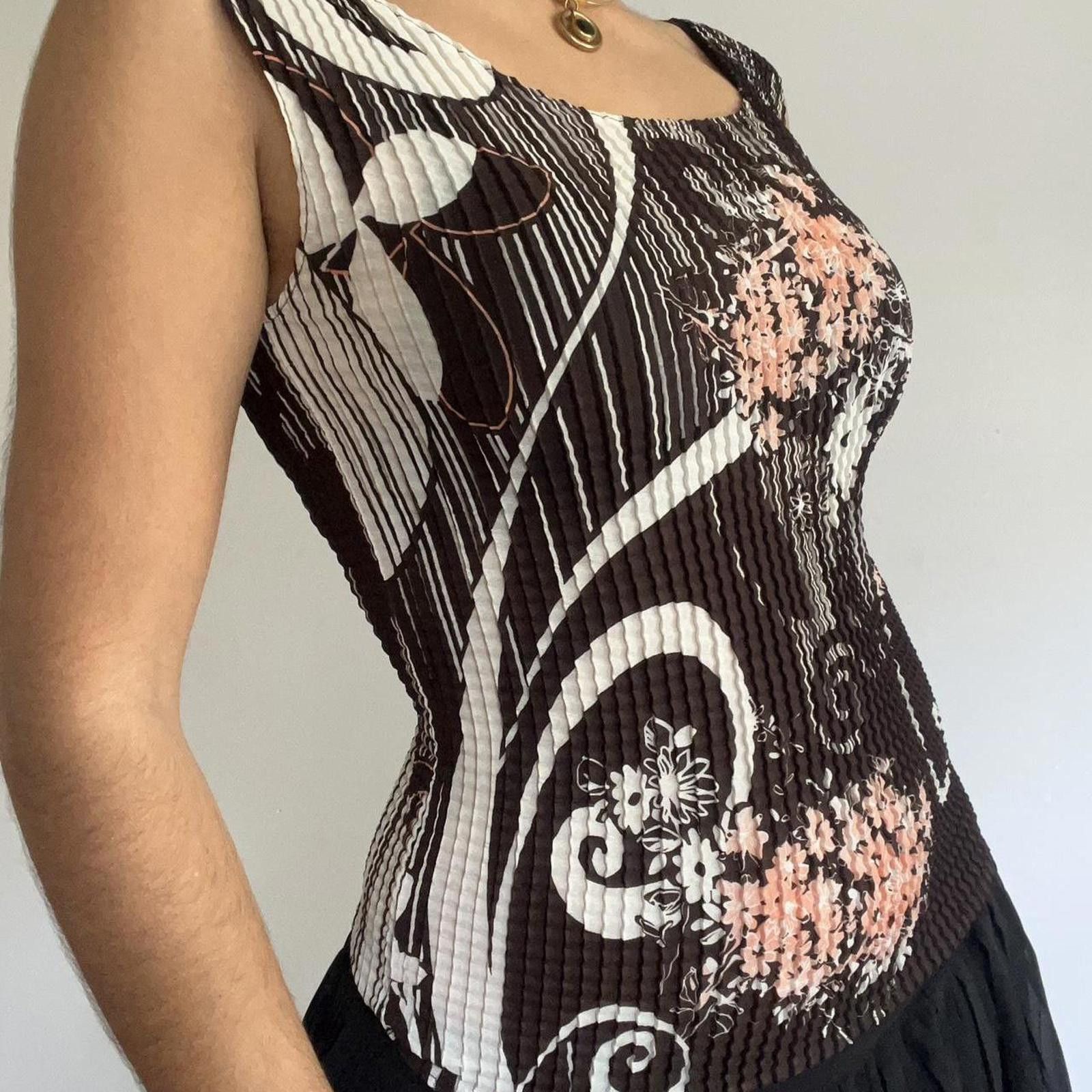 Other Brown and pink floral print ribbed tank top #floral #ribbed Size S / US 4 / IT 40 - 3 Thumbnail