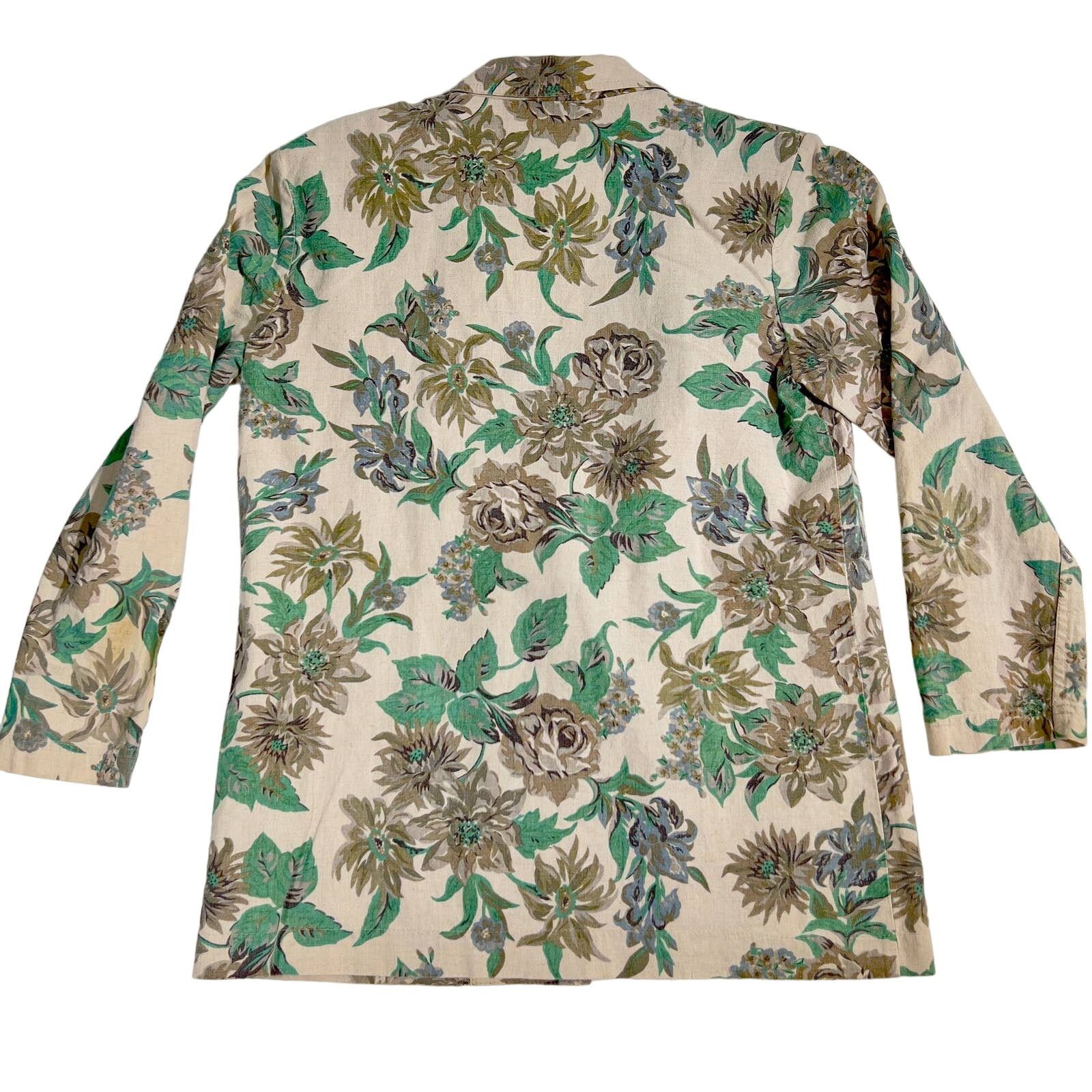 Other Cathy Daniels Jacket Smock Womans Medium Linen Blend Floral Size M / US 6-8 / IT 42-44 - 3 Thumbnail