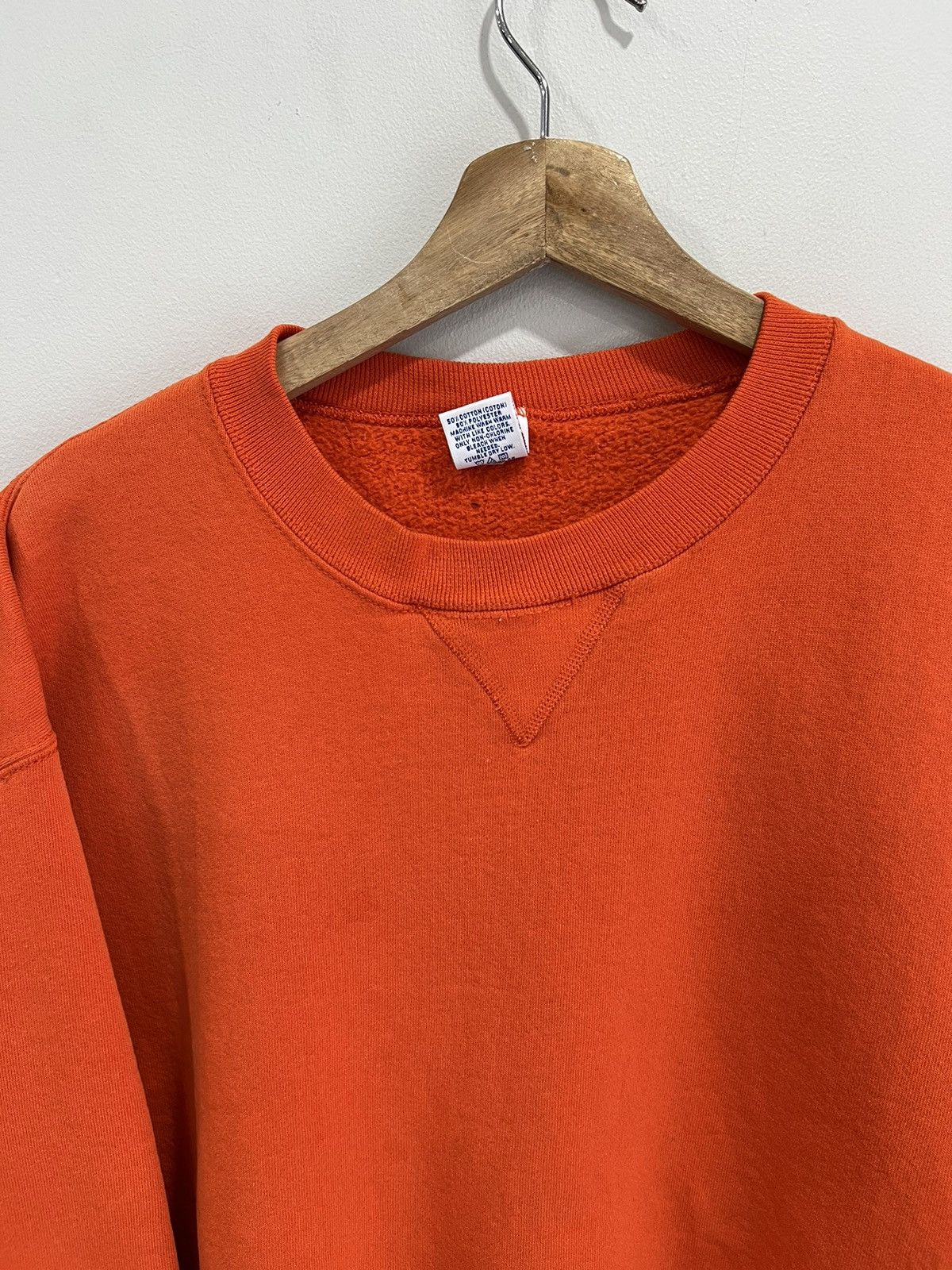 Russell Athletic Vintage 90s Russell Athletic Blank sweater crewneck orange Size US L / EU 52-54 / 3 - 4 Thumbnail