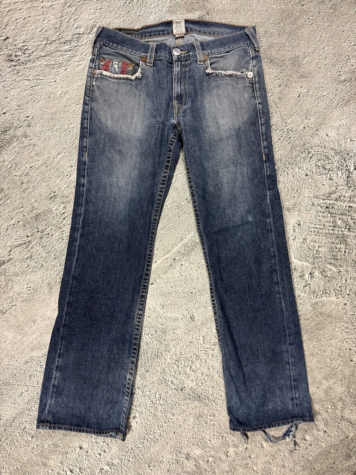 True Religion True Religion vintage blue jeans big logo Red painted Size US 36 / EU 52 - 6 Thumbnail