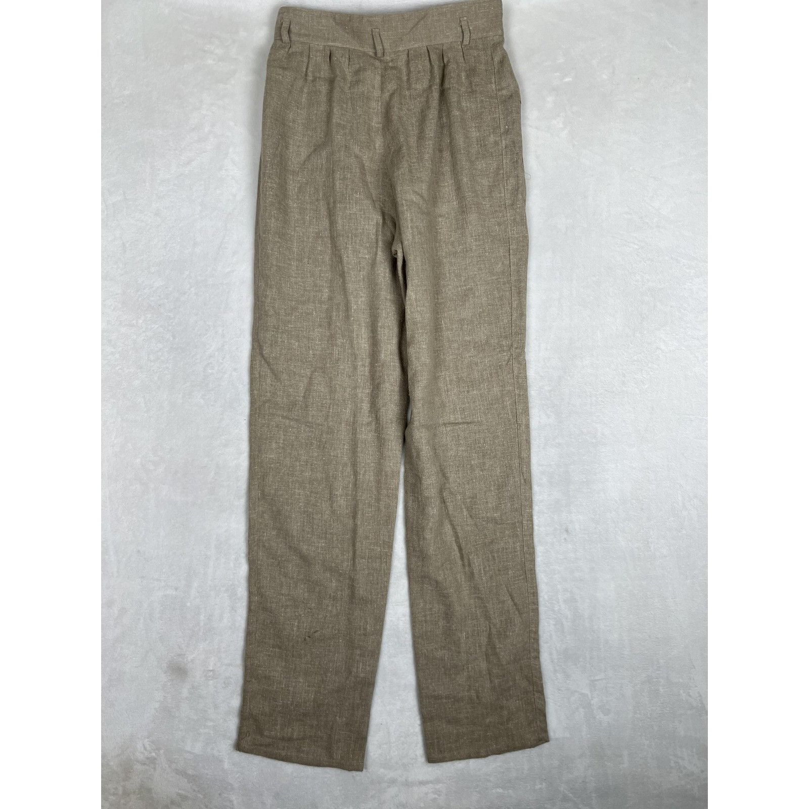 Vintage Vintage BIS Pants Womens 44 Beige Linen Pleated Straight Leg Size 28" / US 6 / IT 42 - 7 Thumbnail