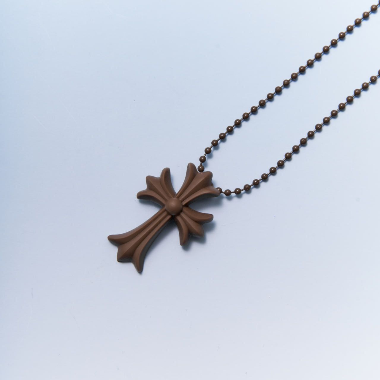 Chrome Hearts CHROME HEARTS Silicrome Cross Necklace Brown Size ONE SIZE - 1 Thumbnail