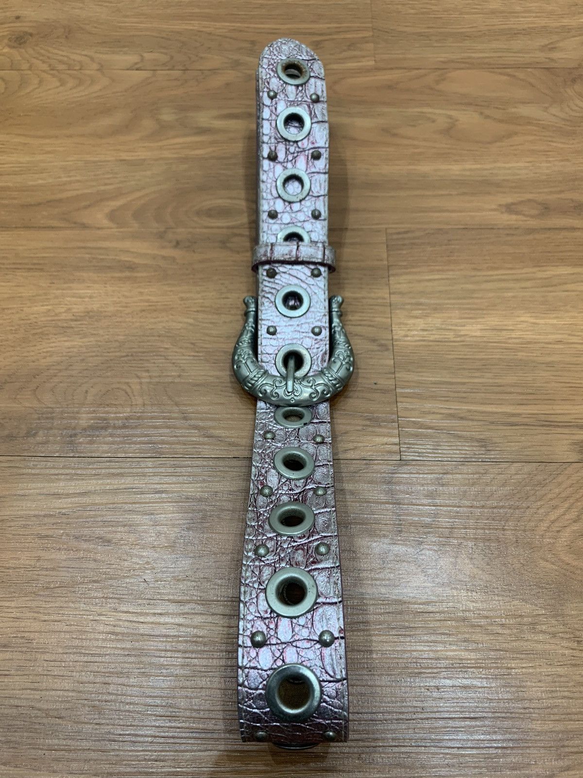 14th Addiction Pink metalic studded ringers snake punk belt Size ONE SIZE - 2 Thumbnail