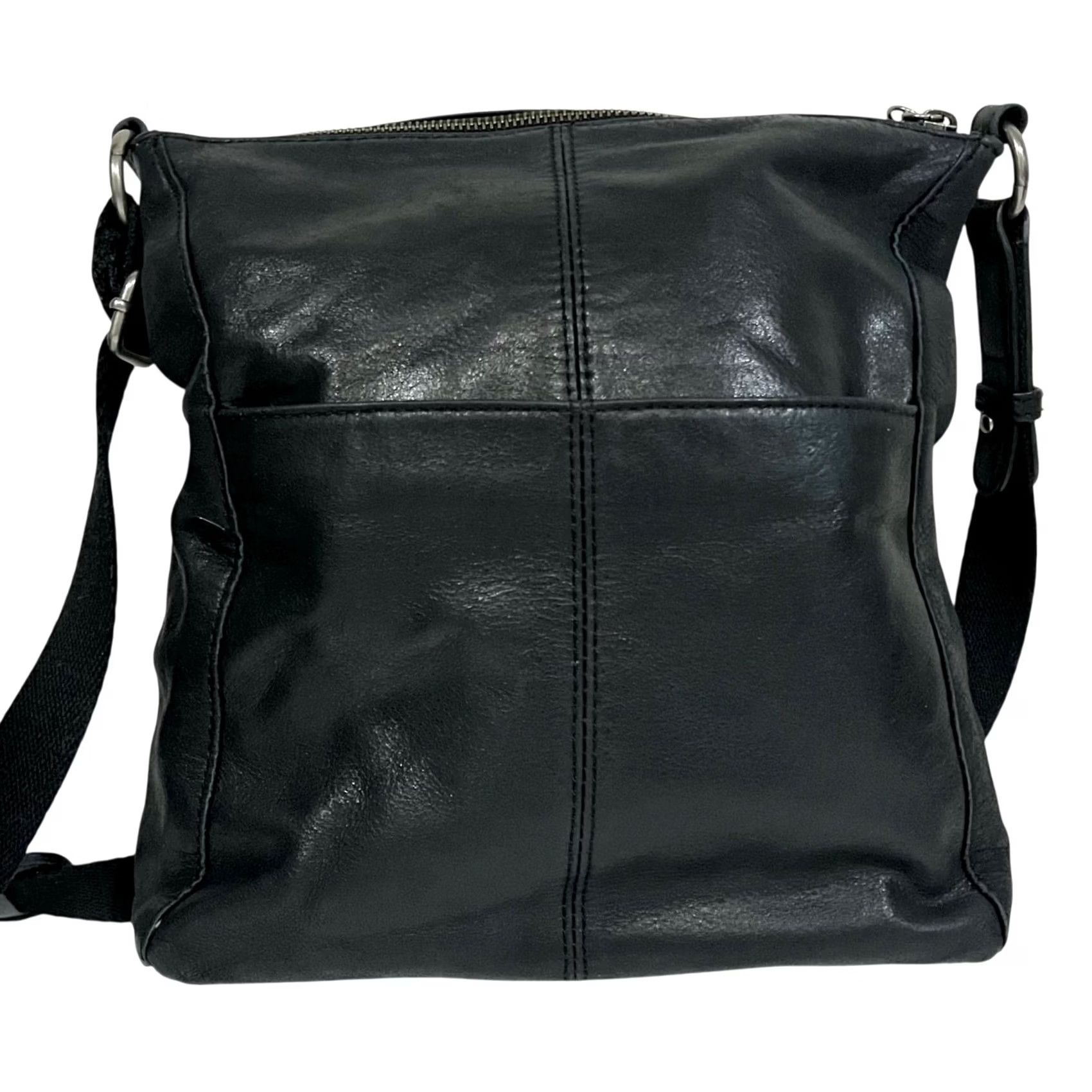 The Sak The Sak Purse Black Leather Crossbody Hobo with Zipper Detailing & Studs Women Bag Casual Size ONE SIZE - 5 Thumbnail
