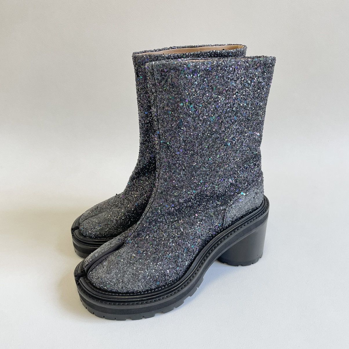 Maison Margiela A/W 19 High Heel Glitter Hunter Tabi Boots Size US 7 / IT 37 - 23 Thumbnail