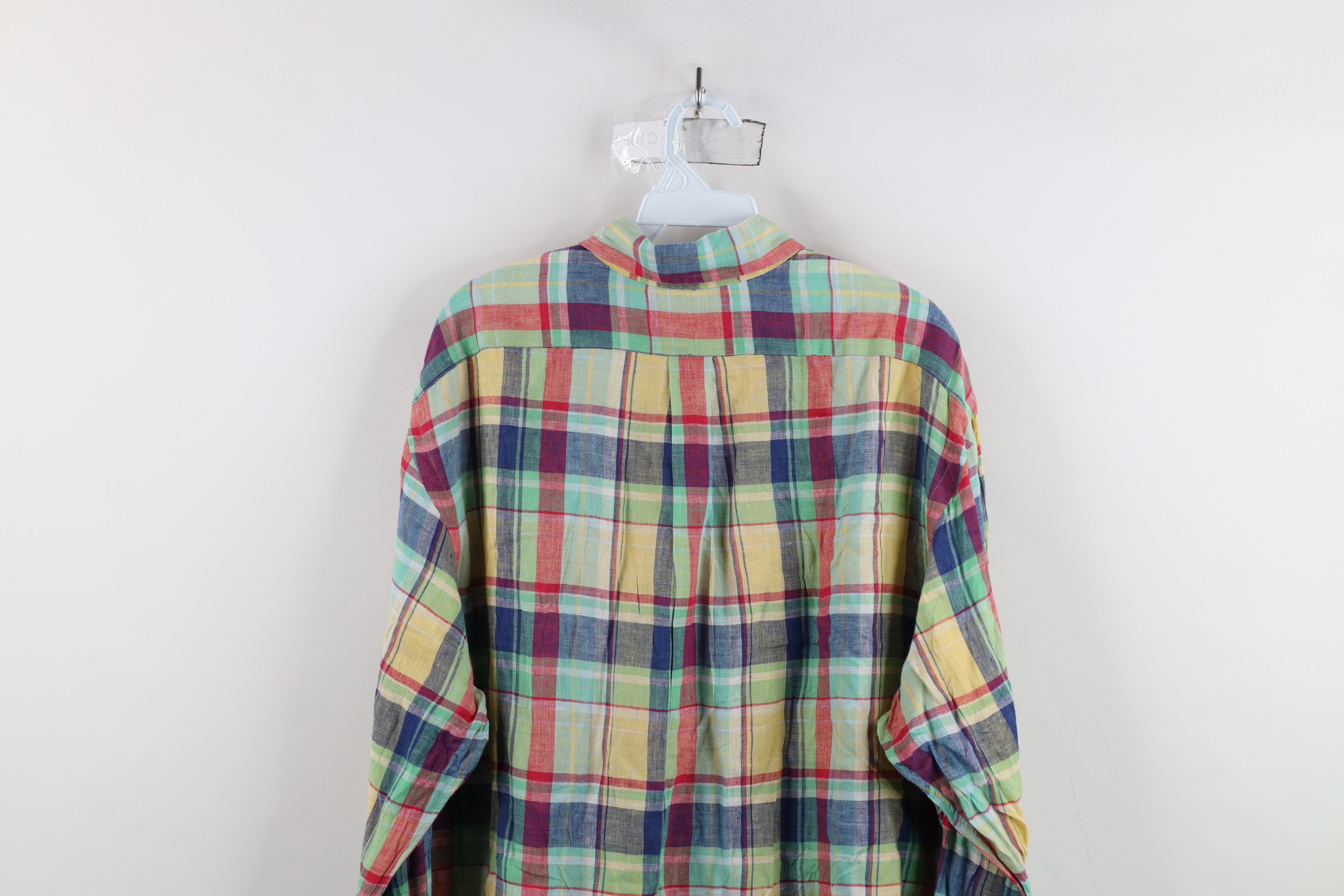 Ralph Lauren × Vintage Vintage 90s Ralph Lauren Rainbow Plaid Button Down Shirt Size US XL / EU 56 / 4 - 11 Thumbnail