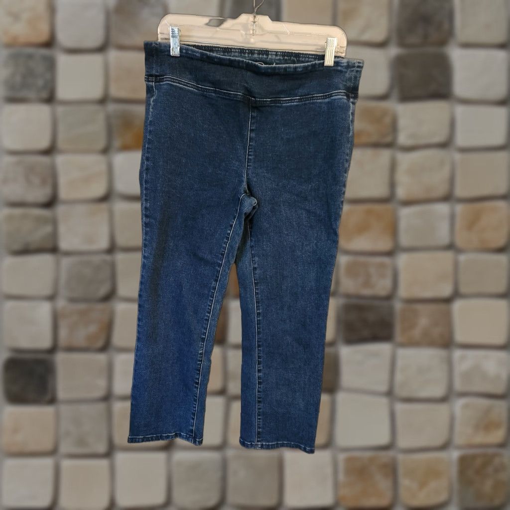 Denime DG2 Diane Gilman Blue Denim Stretchy Straight Jeans 12 Petite Womens Jeans Camper 12 Petite Blue Denim Straight Leg Stretchy Regular Size 34" / US 12 / IT 48 - 1 Thumbnail