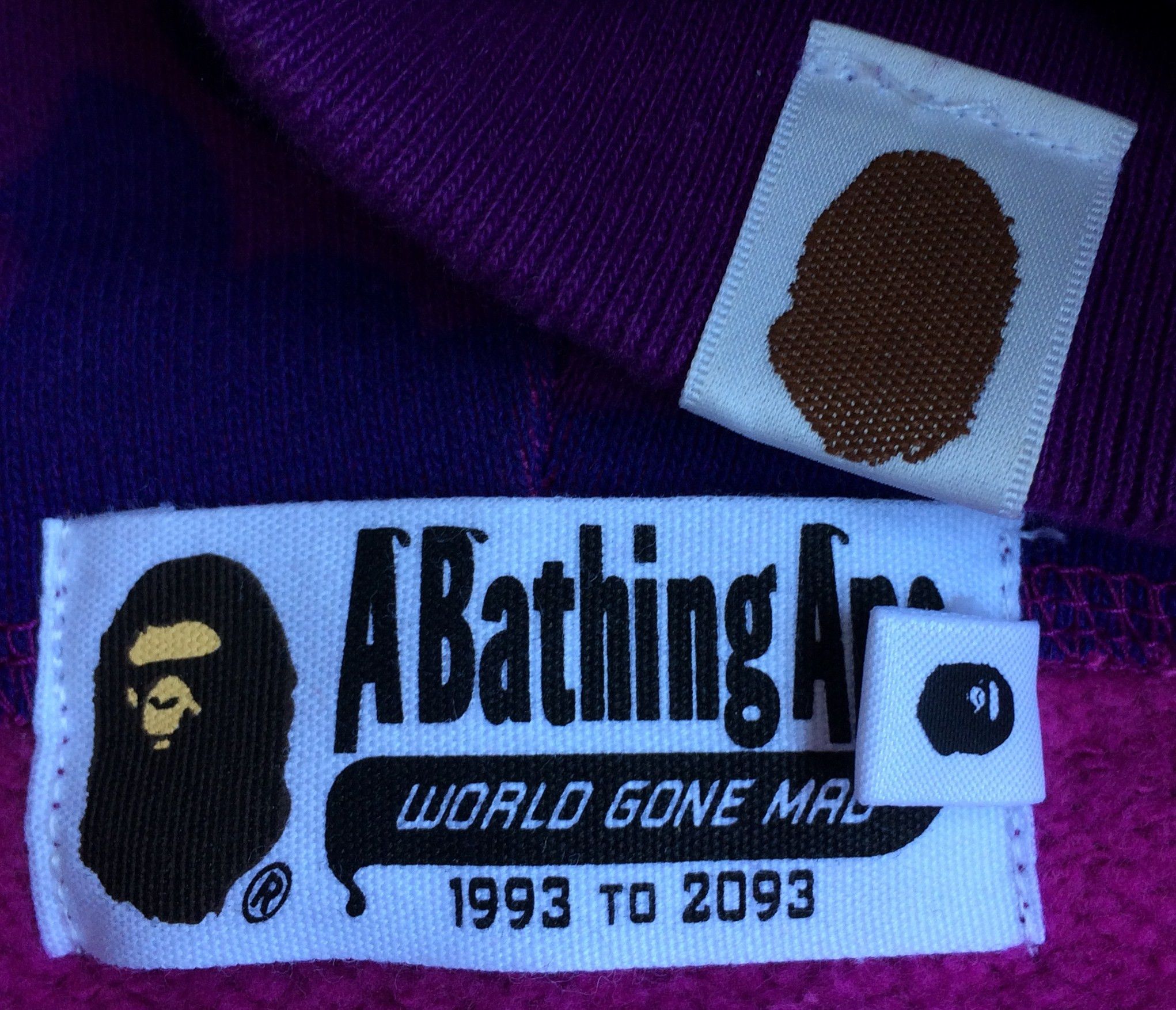 Bape OG Bathing Ape Purple Camo Full Zip Hoodie Size US XL / EU 56 / 4 - 5 Thumbnail