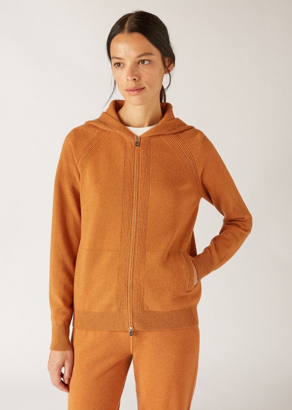 Loro Piana o1srvl11e0824 Merano Hooded Bomber in Orange Size XXL / US 16-18 / IT 52-54 - 2 Thumbnail