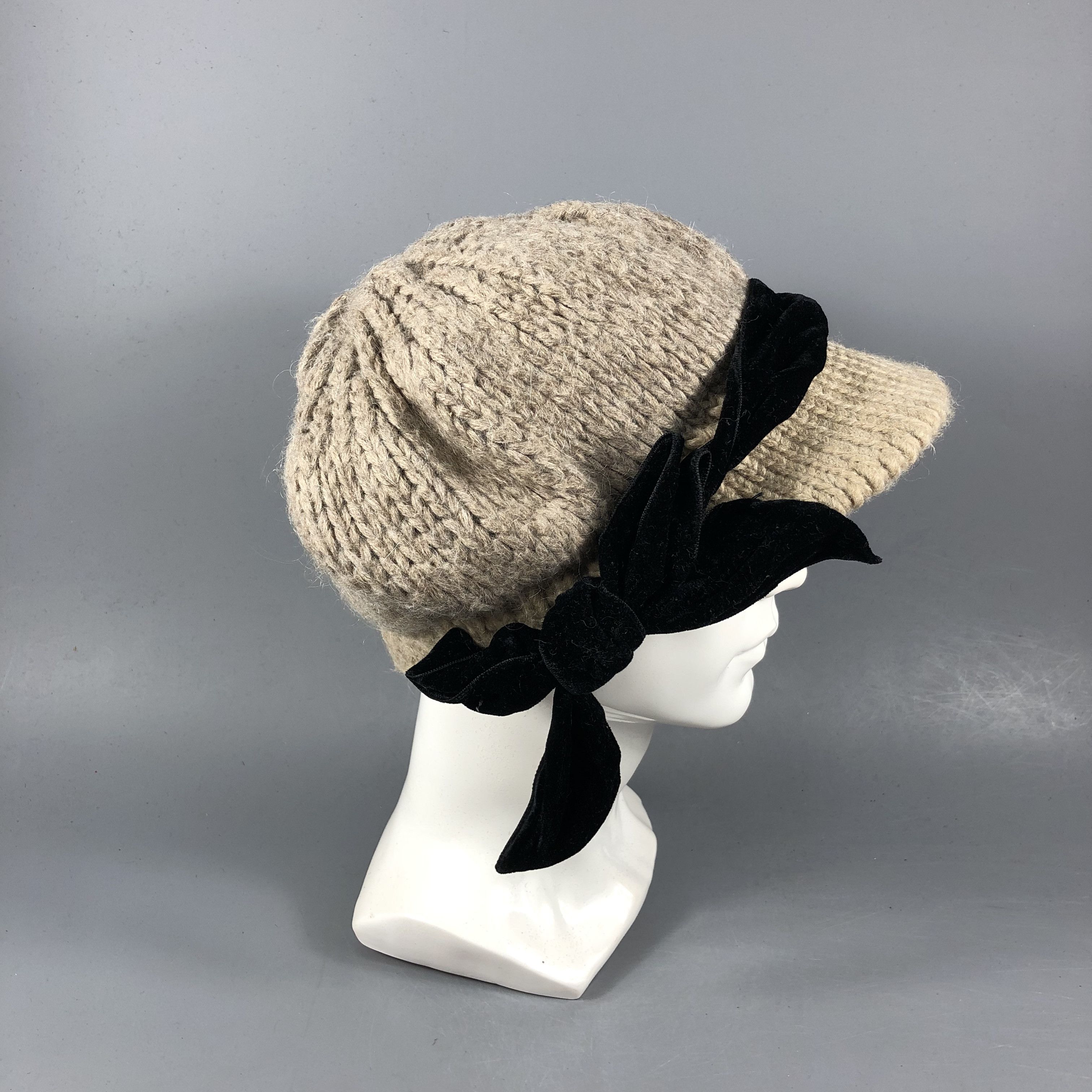 CA4LA CA4LA Knit Mohair Visor Hat Beanie Snowcap Snow Hat B829 Size ONE SIZE - 3 Thumbnail