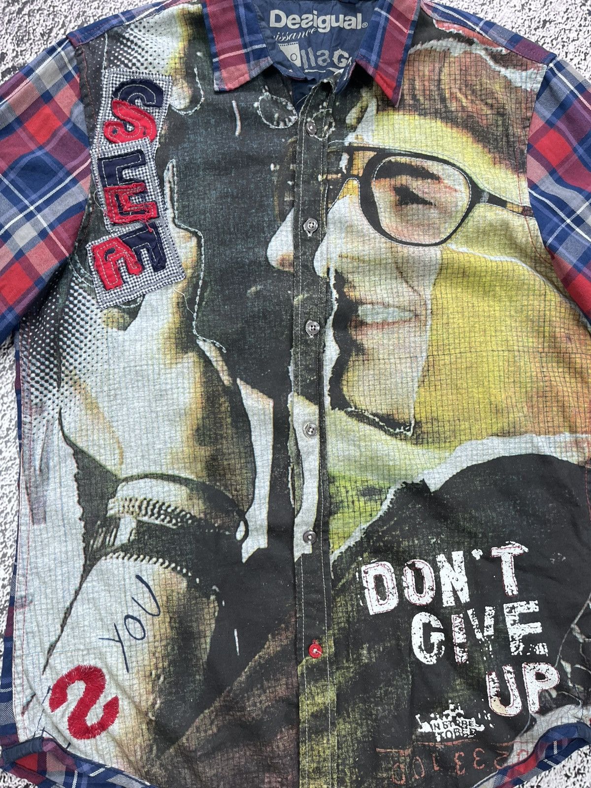 Desigual Vintage Desigual Y2K Patchwork Graphic Shirt M Size US M / EU 48-50 / 2 - 5 Thumbnail
