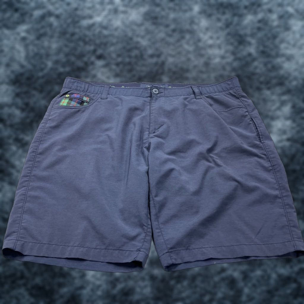 Vintage William Murray Shorts Mens 40 Blue Straight Fit Chino Plaid Trim Summer Golf Size US 40 / EU 56 - 1 Thumbnail