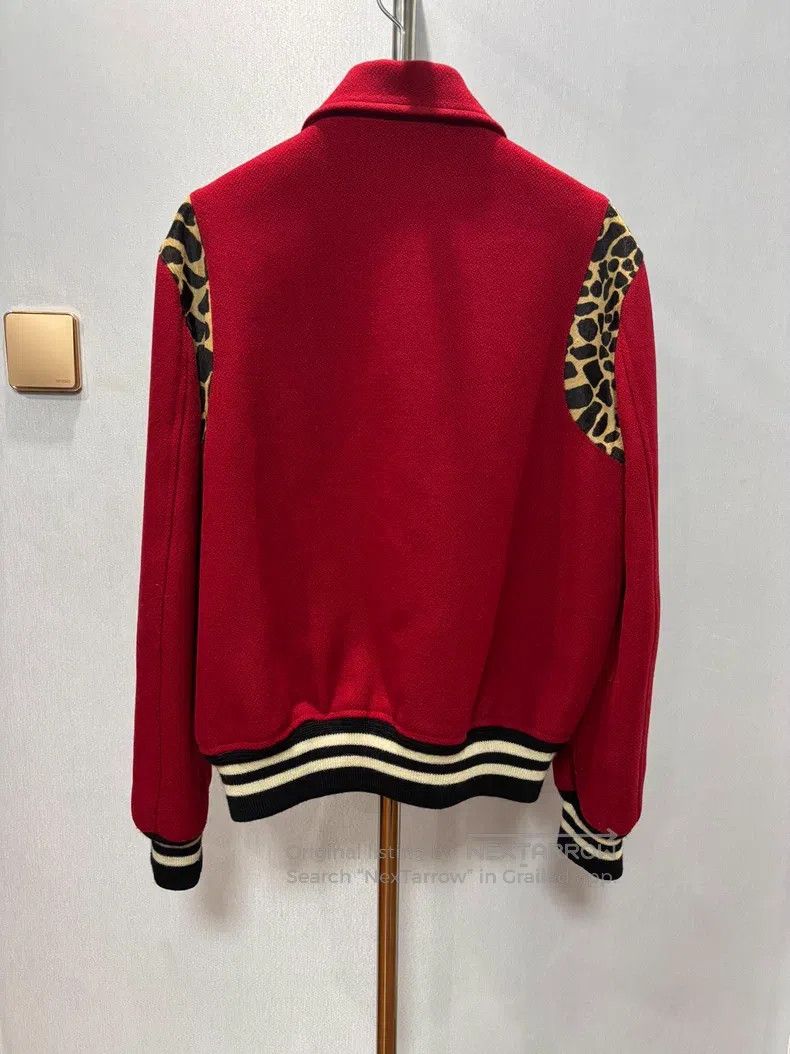 Saint Laurent Paris Saint Laurent Paris Red Leopard Print Baseball Jacket Size US S / EU 44-46 / 1 - 2 Thumbnail
