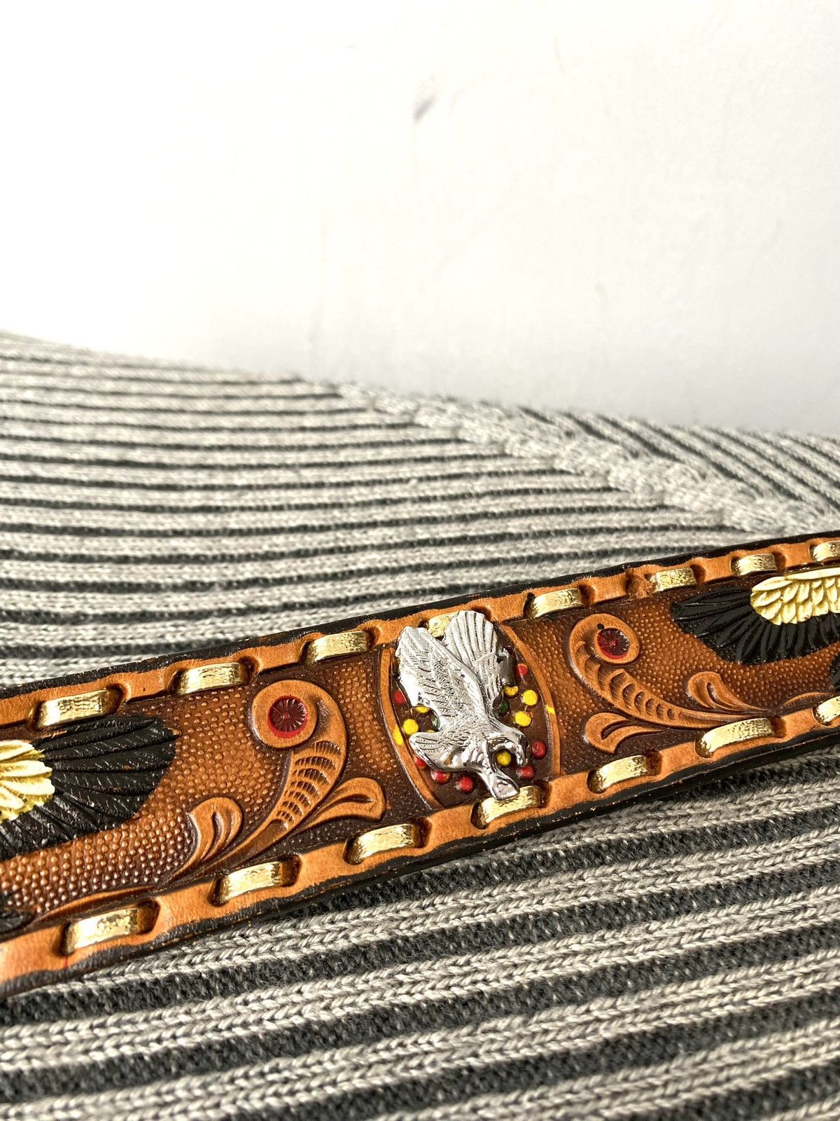 Cowboy Equipment Vintage Leather Belt Cowboy Western Style Metal Hype Size ONE SIZE - 6 Thumbnail