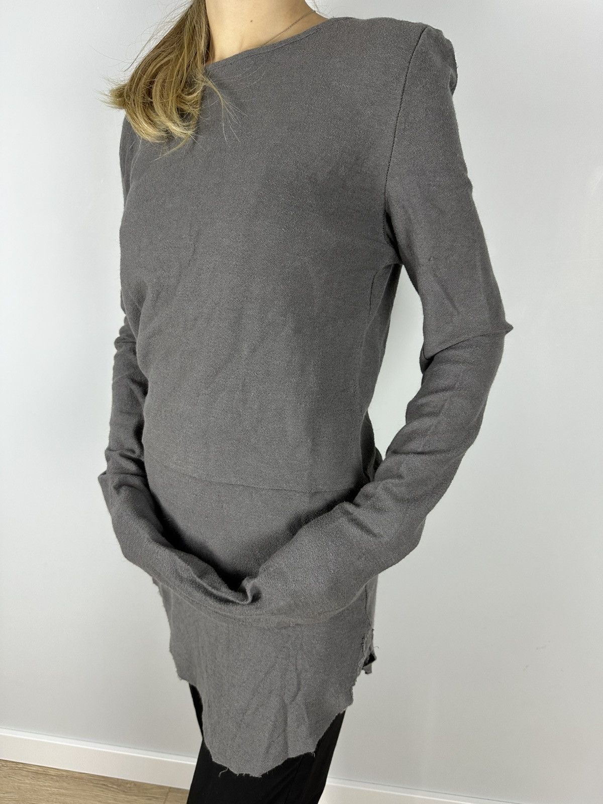 Aleksandr Manamis Aleksandr Manamis black Cotton Linen Sweater Asymmetric Size M / US 6-8 / IT 42-44 - 4 Thumbnail
