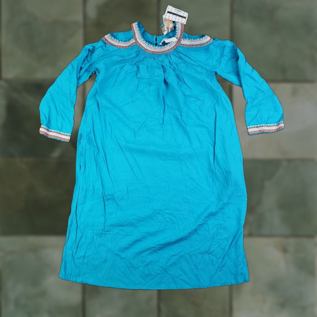 Vintage Gretchen Scott Dress Women XS Shrimp Blue Aphrodite Cold Shoulder Beaded Pockets Size XS / US 0-2 / IT 36-38 - 1 Thumbnail