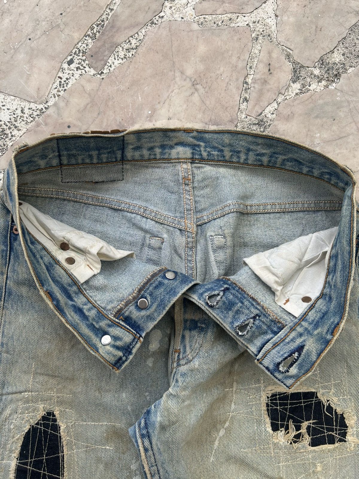 Levi's 90s Levis 501xx Vintage Usa Patchwork Denim Size US 30 / EU 46 - 10 Thumbnail
