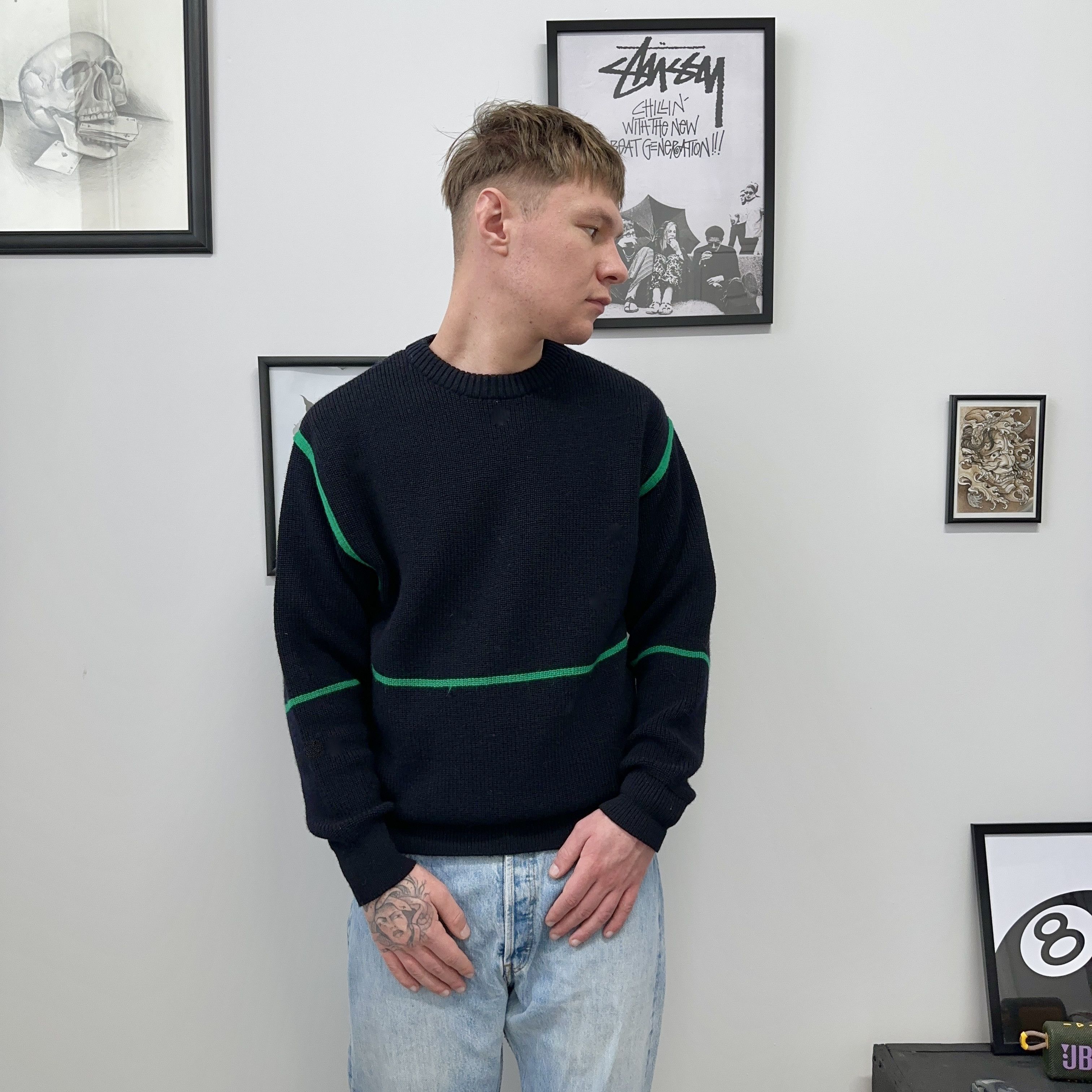 VINTAGE 90's SAINT JAMES STRIPED WOOL MADE IN FRANCE SWEATER